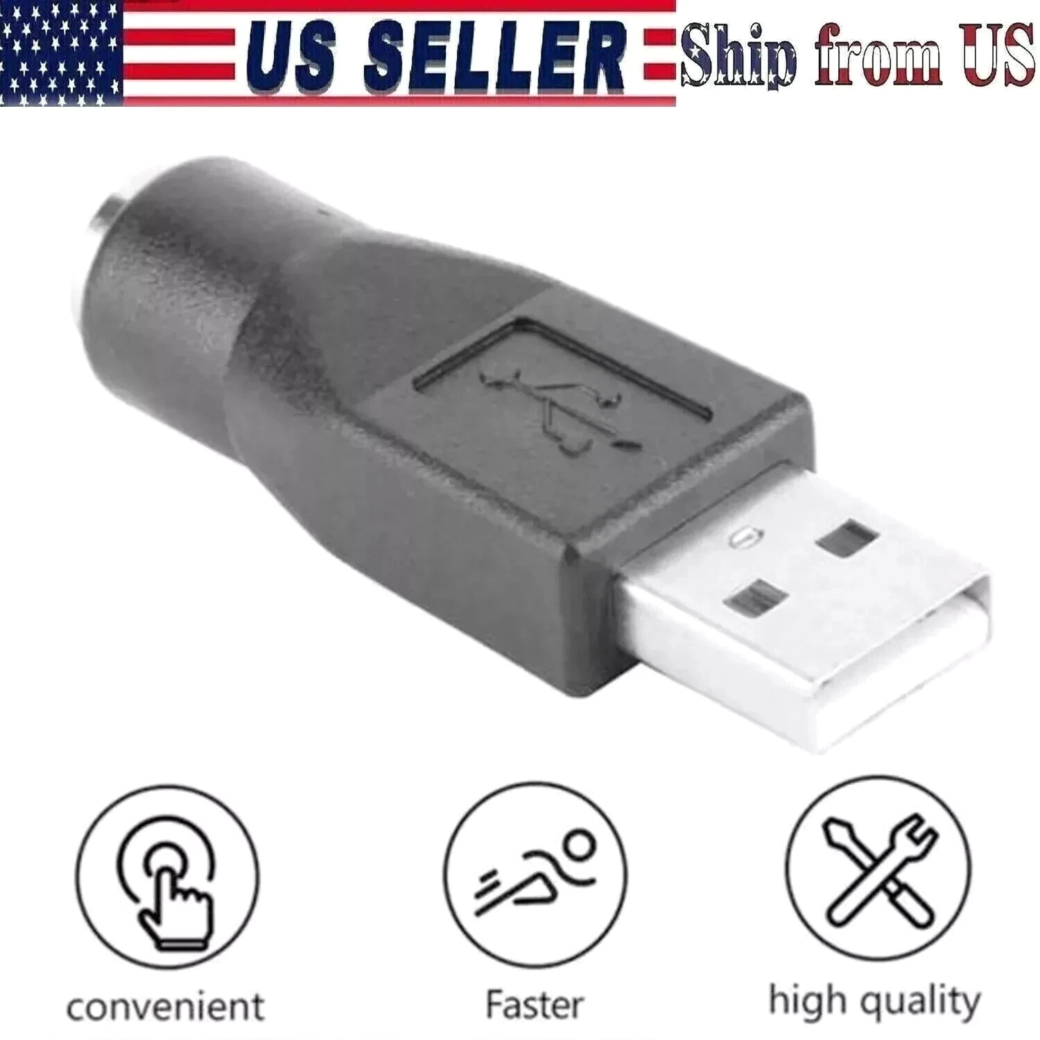 PS/2 PS2 Male to USB Female Adapter Converter Connector For Computer PC Keyboard