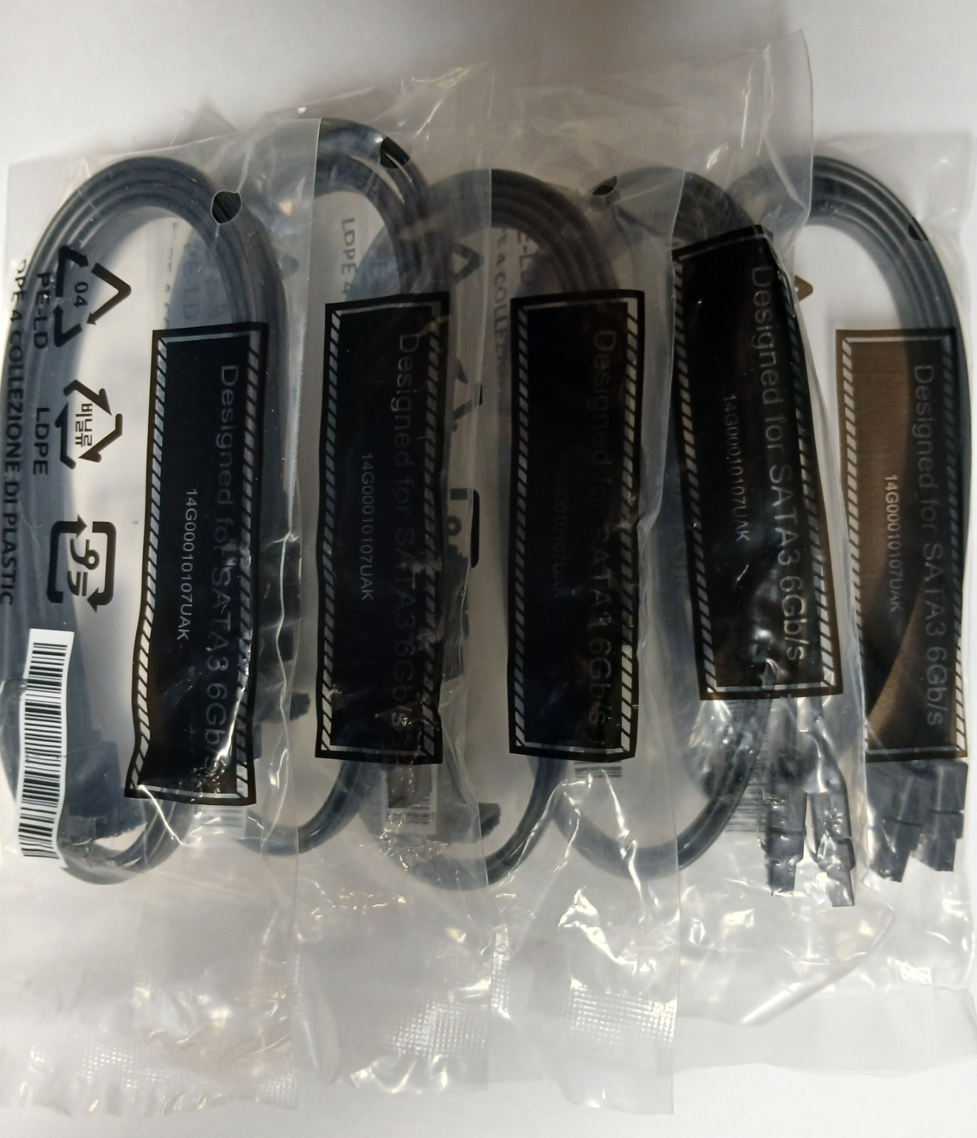 6-Pack ASRock 14G00010107UAK SATA III 6Gb/s Cable Kits 12 Cables Locking