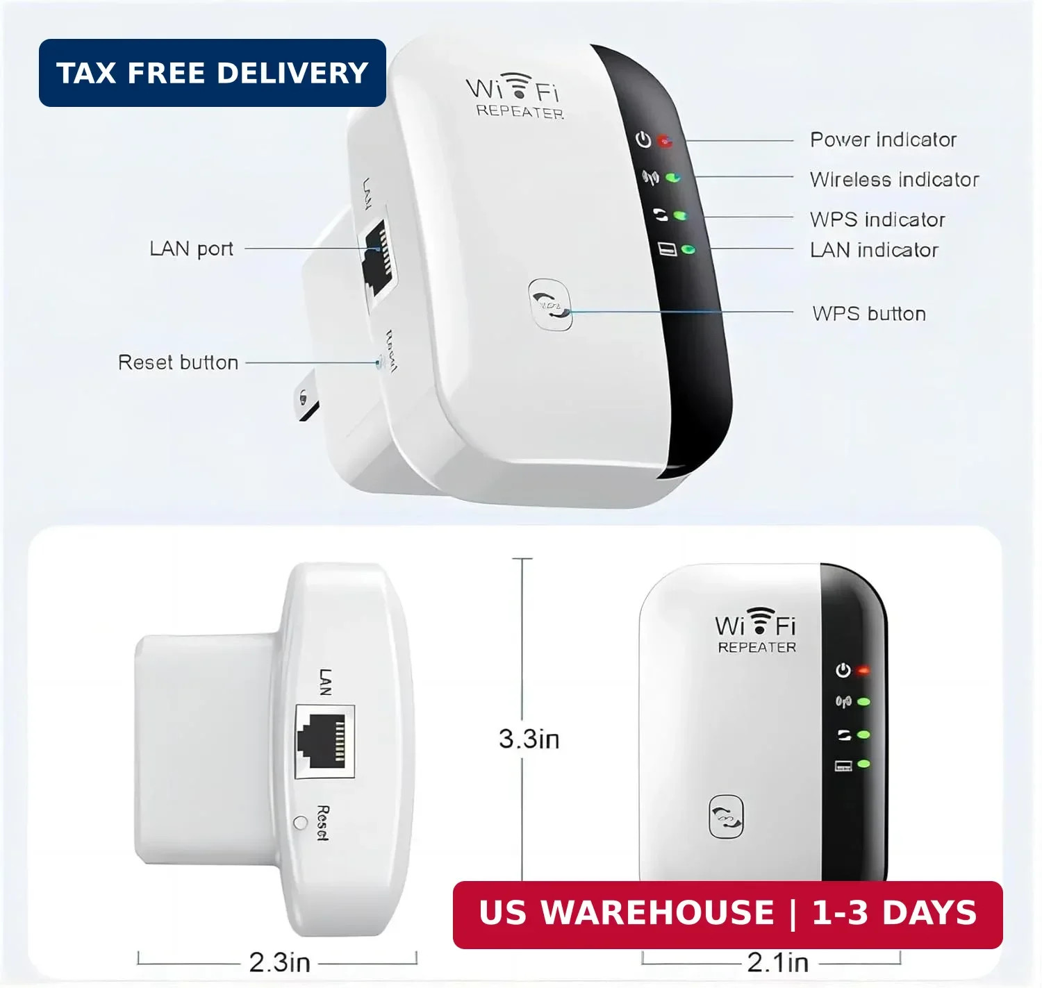 Wifi Extender Signal Booster up to 5000Sq.Ft and 55 Devices, Wifi Range Extender