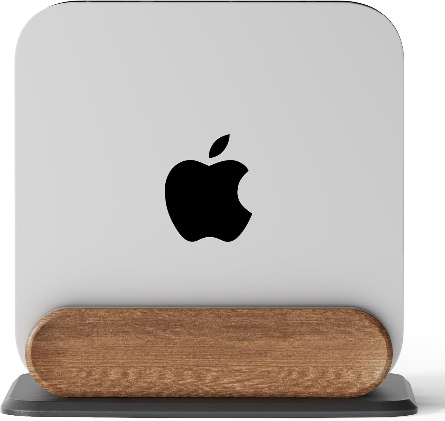 Mac Mini Vertical Stand, Universal Aluminum & Wooden Desktop Holder