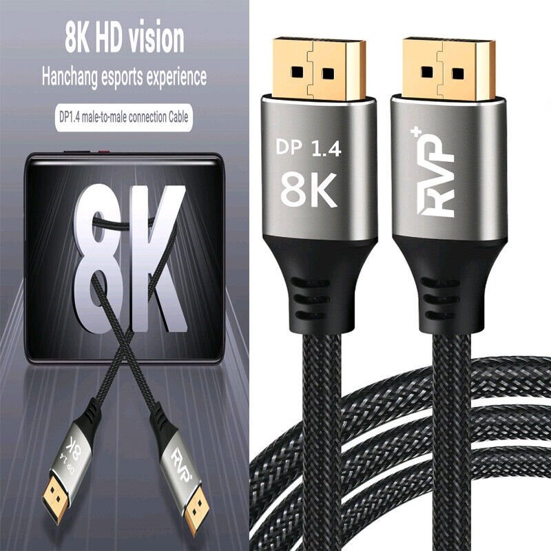 Display Port to Display Port Cable HDR DP 1.4 Male to Male 8K UHD Cord 1.5/3/5m