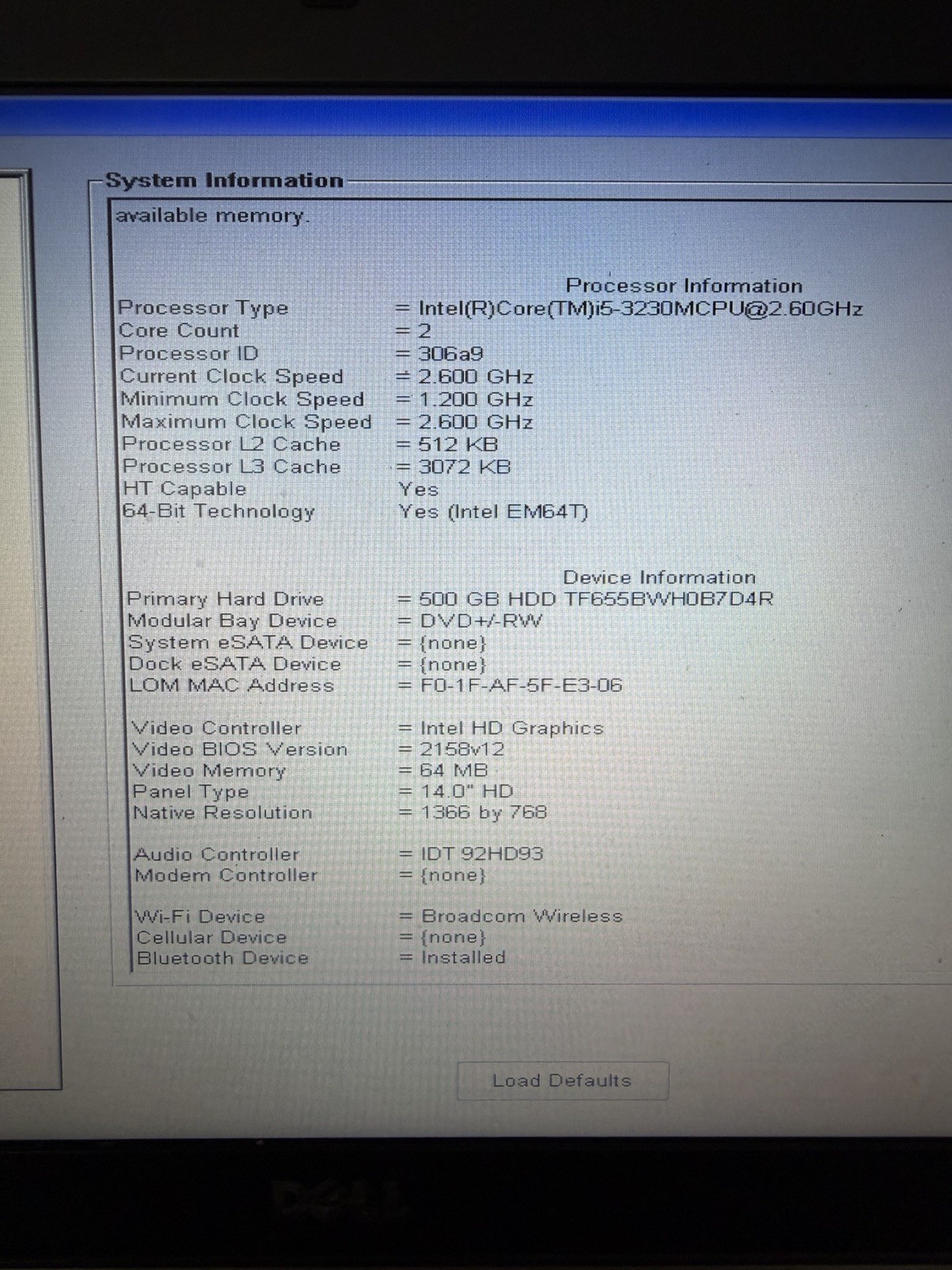 Dell Latitude E6430 14 Inch (500GB, Core I5-3320m, 2.6 GHz, 4GB) Laptop – Black