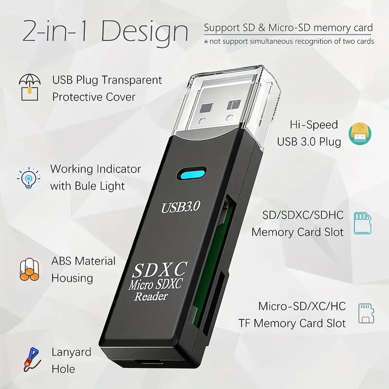 USB3.0 SD Card Reader for PC Micro SD Card to USB Adapter for Camera MemoryC lot