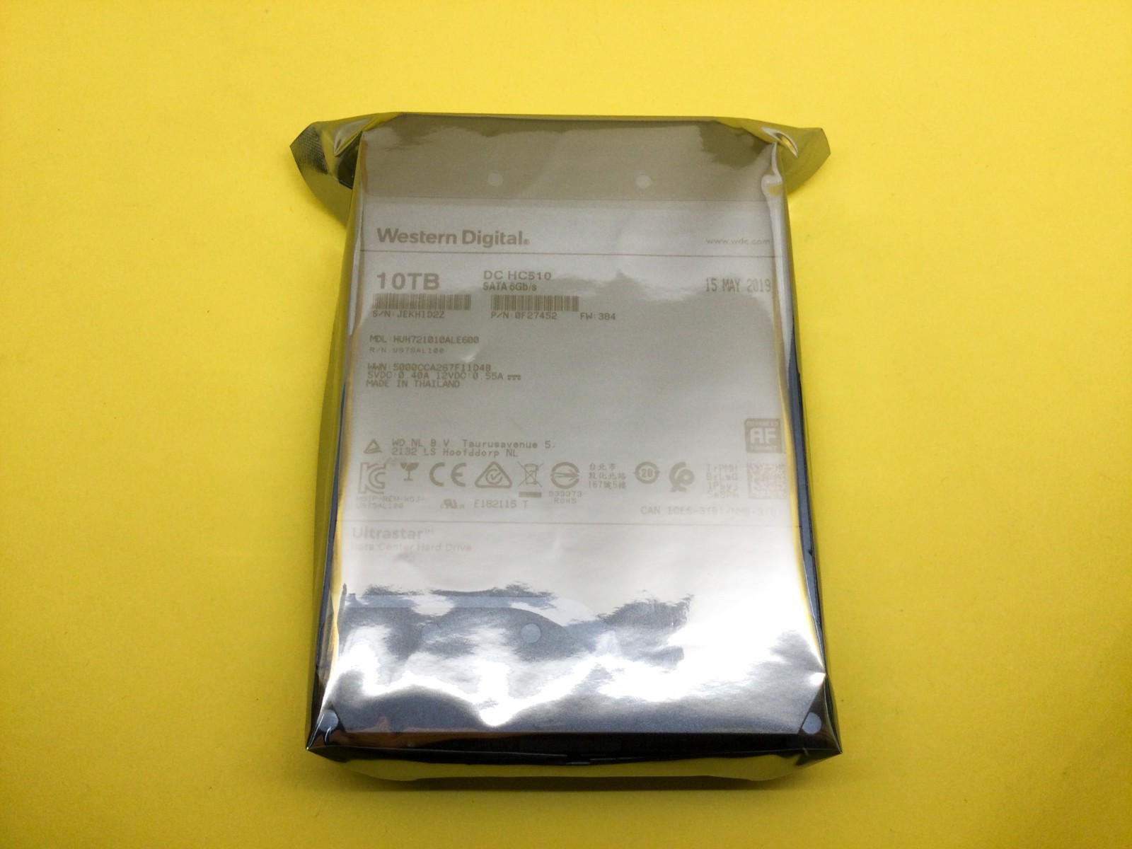HGST HUH721010ALE600 10 TB 3.5″ Drive 0F27452LHA21D0P63 Low Power on Time