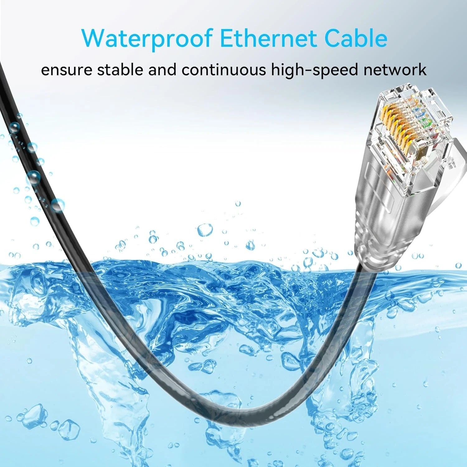 Cat6a Ethernet Cable Slim 100ft Outdoor&Indoor 28AWG Pure Copper Cat6 Internet