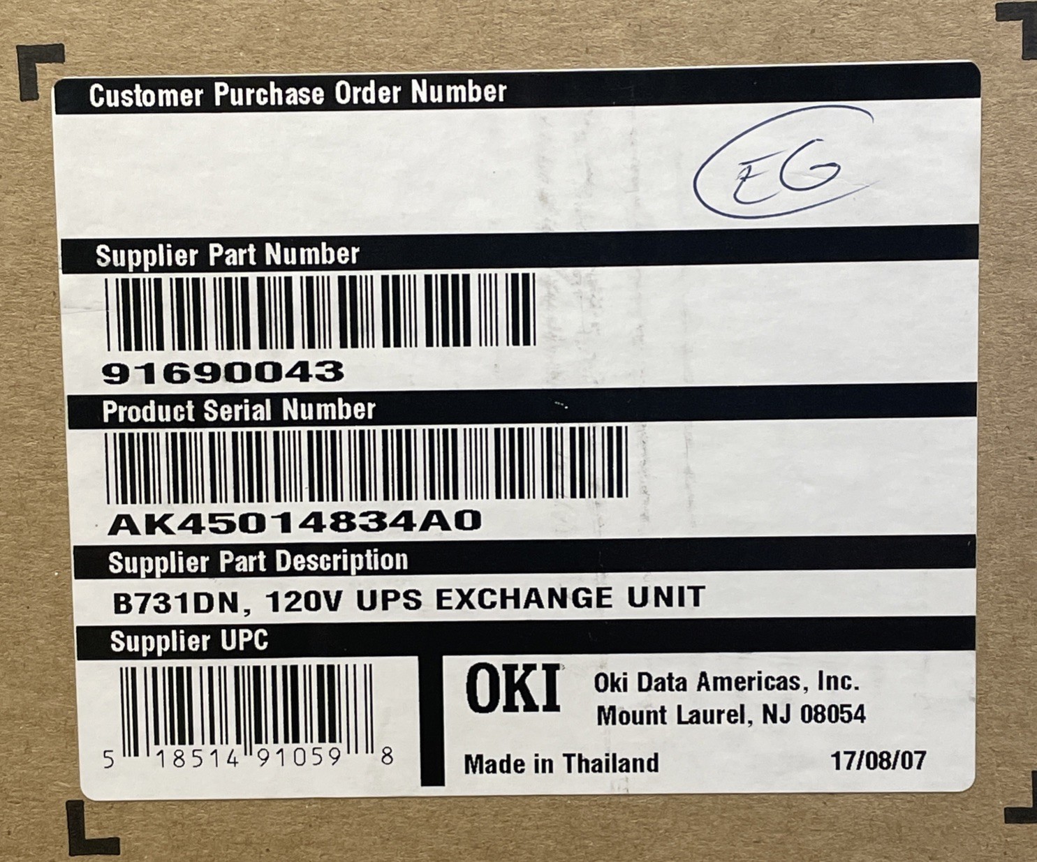 OKI B731dn Monochrome Laser Printer 1200 x 1200 dpi 55 PPM Duplex – 91690043