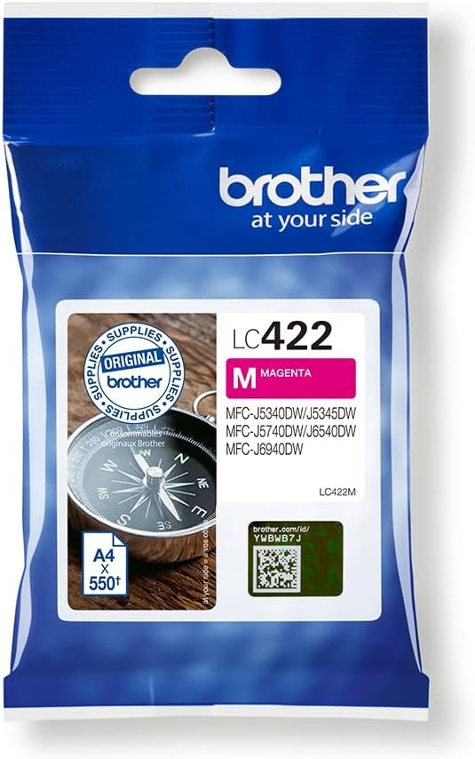 Original Brother LC-422M Magenta Ink Cartridge for Approx. 550 Pages for MFC-J53