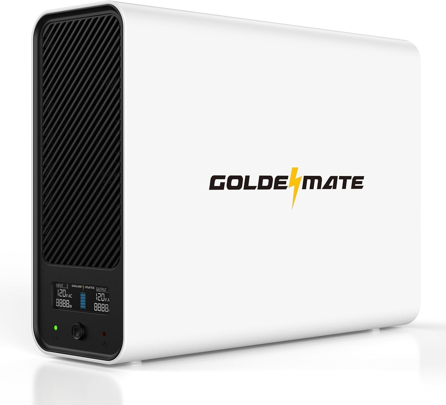 GOLDENMATE 1000VA LiFePO4 UPS 800W Battery Backup Pure Sine Wave White for PC