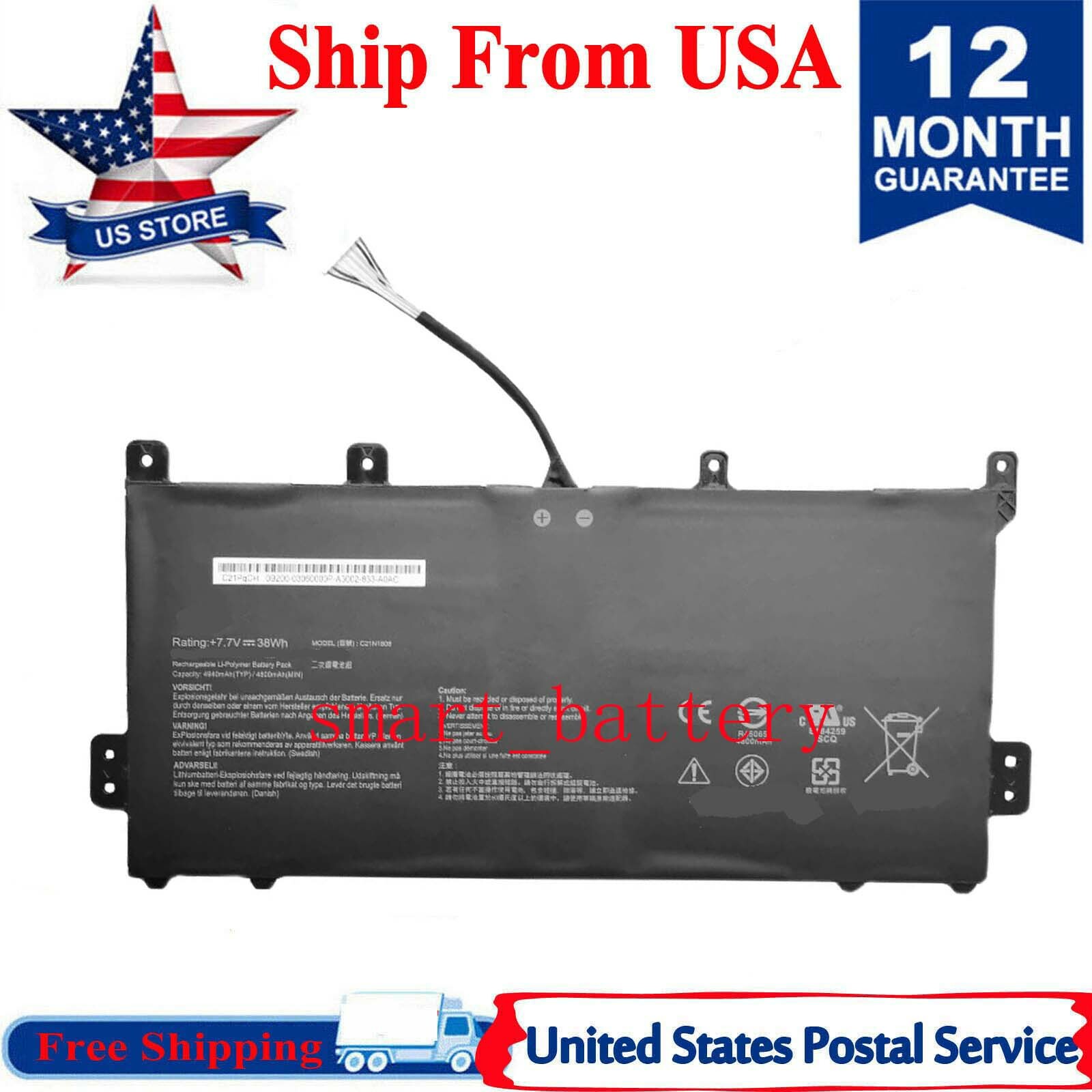 C21N1808 BATTERY for Asus Chromebook C423NA-BCLN5 C423NA-BV0054 C423NA-BV0028 38