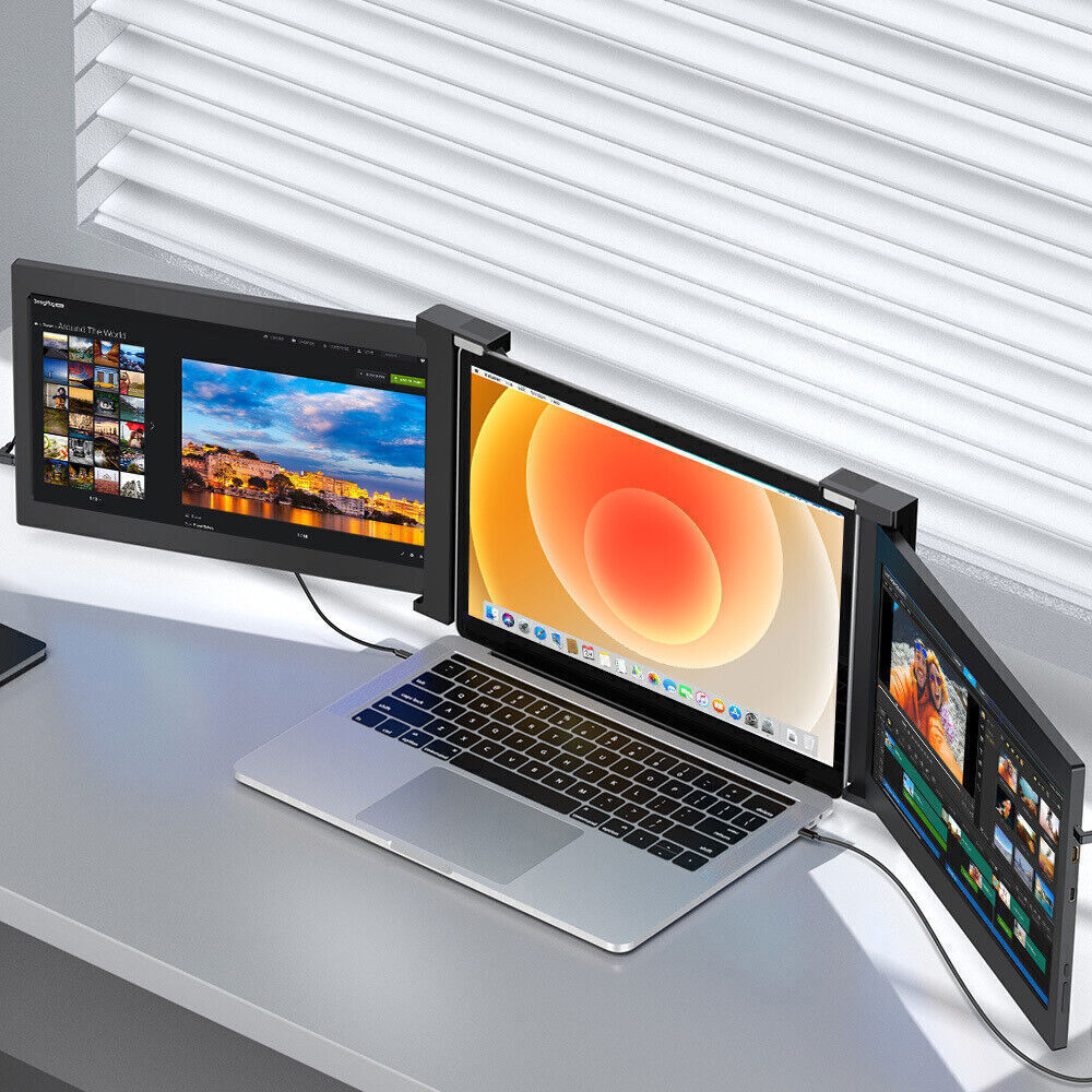 11.6” Triple Portable Monitor Laptop Monitor Extender Dual Screen FHD HDMI USBC