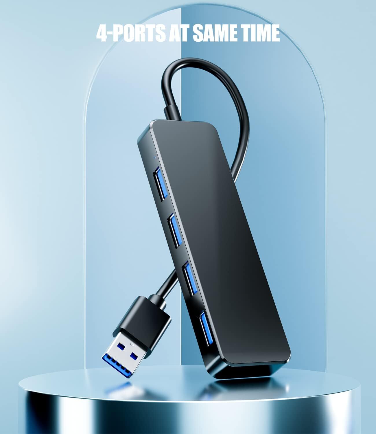 4 Port USB 3.0 Splitter Multi Adapter 5Gbps High Speed For PC Desktop Laptop LOT