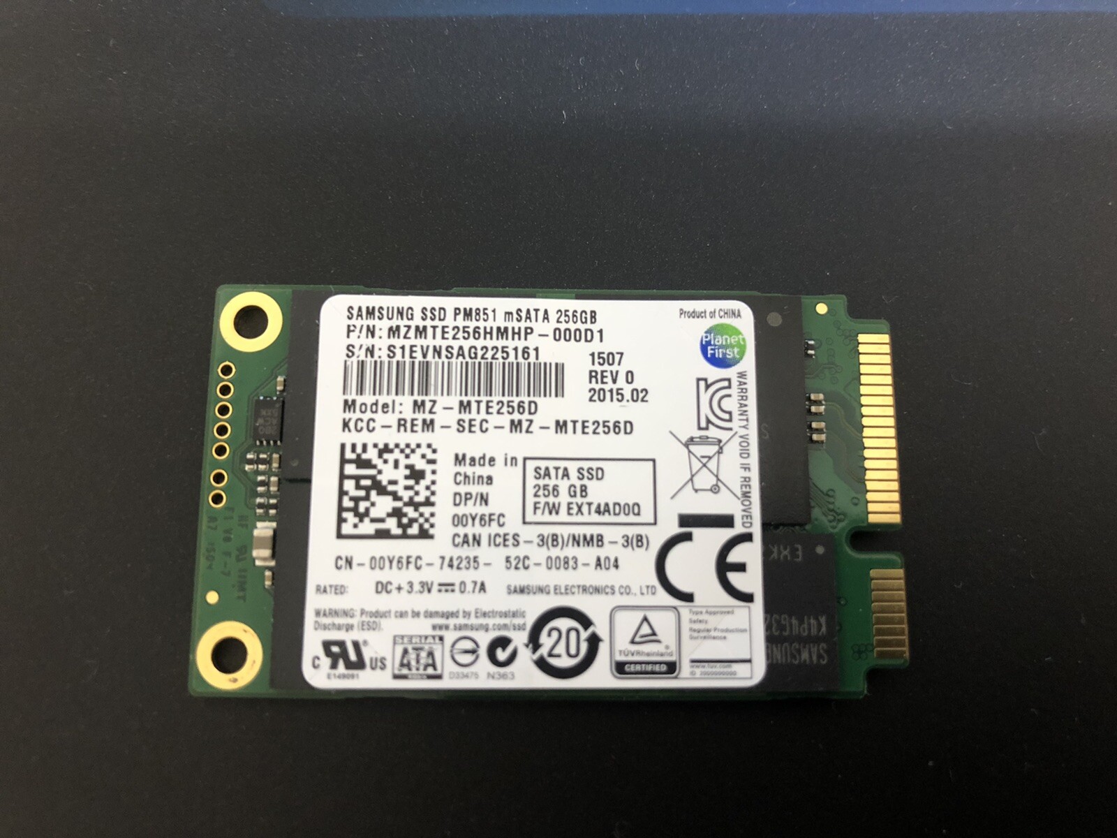 Samsung PM851 mSATA 256GB MZMTE512HMHP Internal SSD