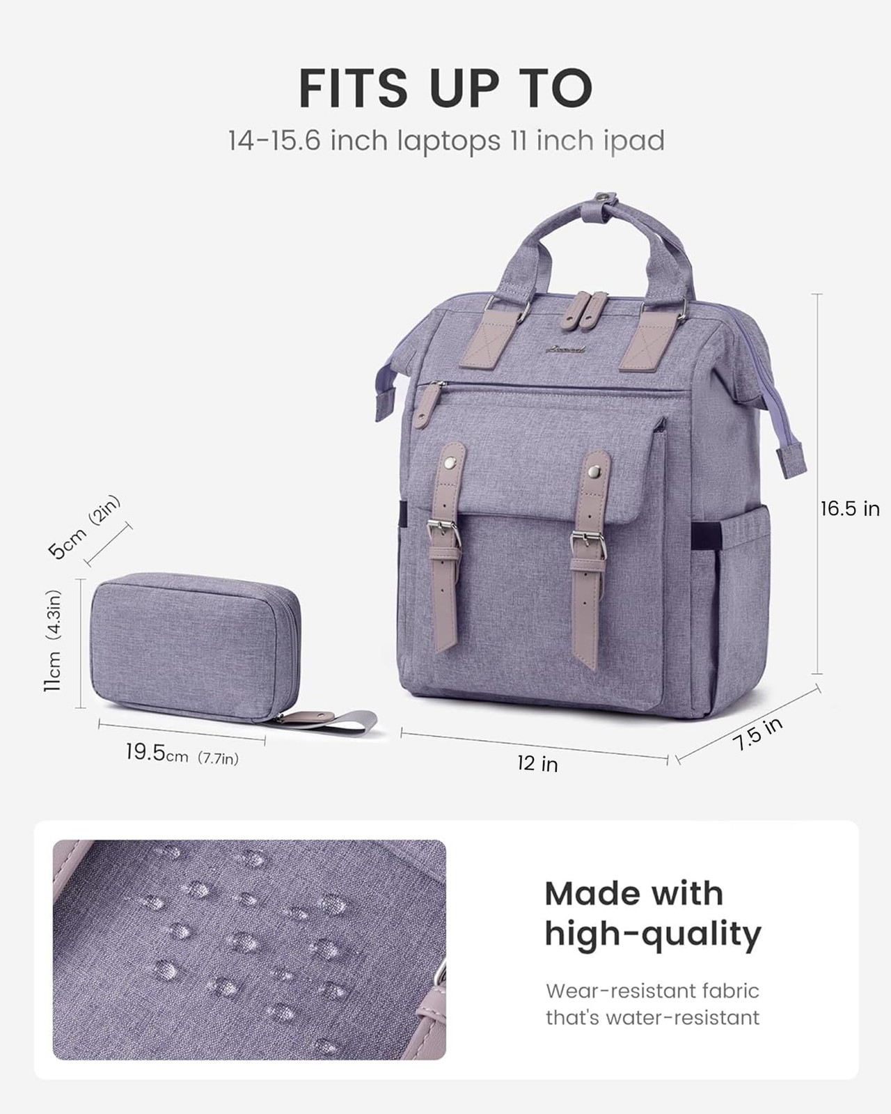 LOVEVOOK Laptop Backpack for Women, 15.6 inch Inch Cup, Purple-purple
