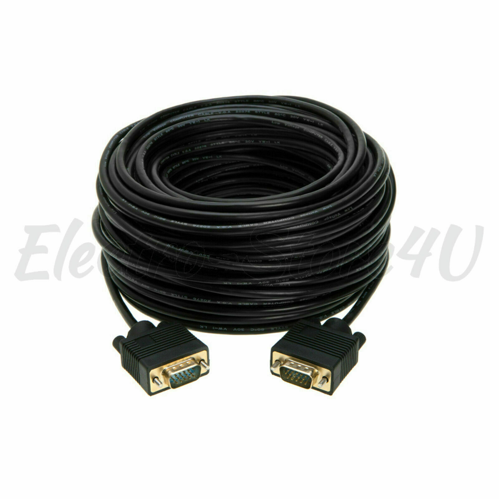 SVGA Super VGA Male Monitor Cable 3ft 6ft 10ft 15ft 25ft 30ft 50ft 100ft Lot