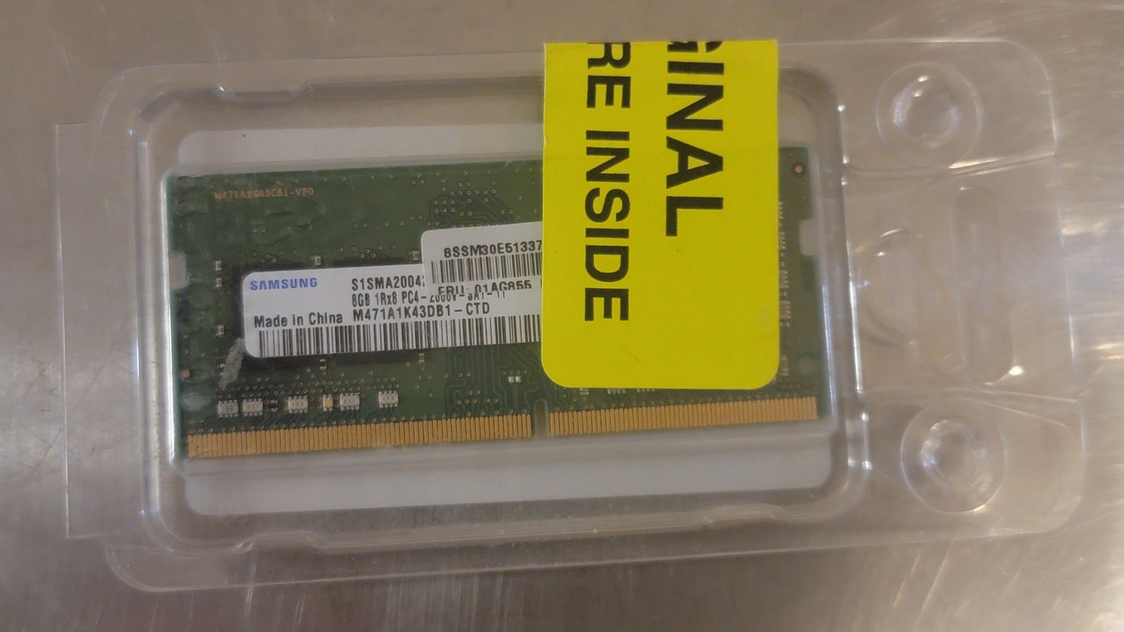 Samsung 8GB 1Rx8 PC4-2666V-SA1-11 Laptop Memory P/N: M471A1K43CB1-CTD Tested