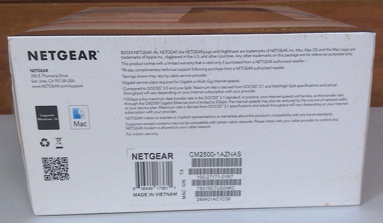 NETGEAR Nighthawk CM2500 DOCSIS 3.1 Cable Modem, Factory Sealed, Xfinity/Cox