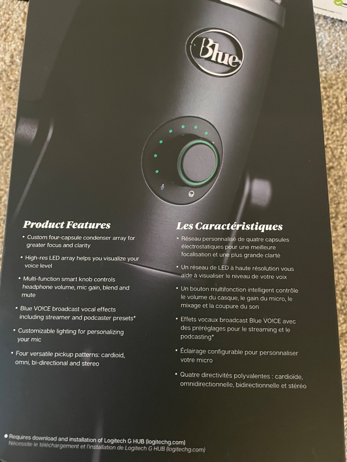 Blue Yeti Boom with microphone and pop filter