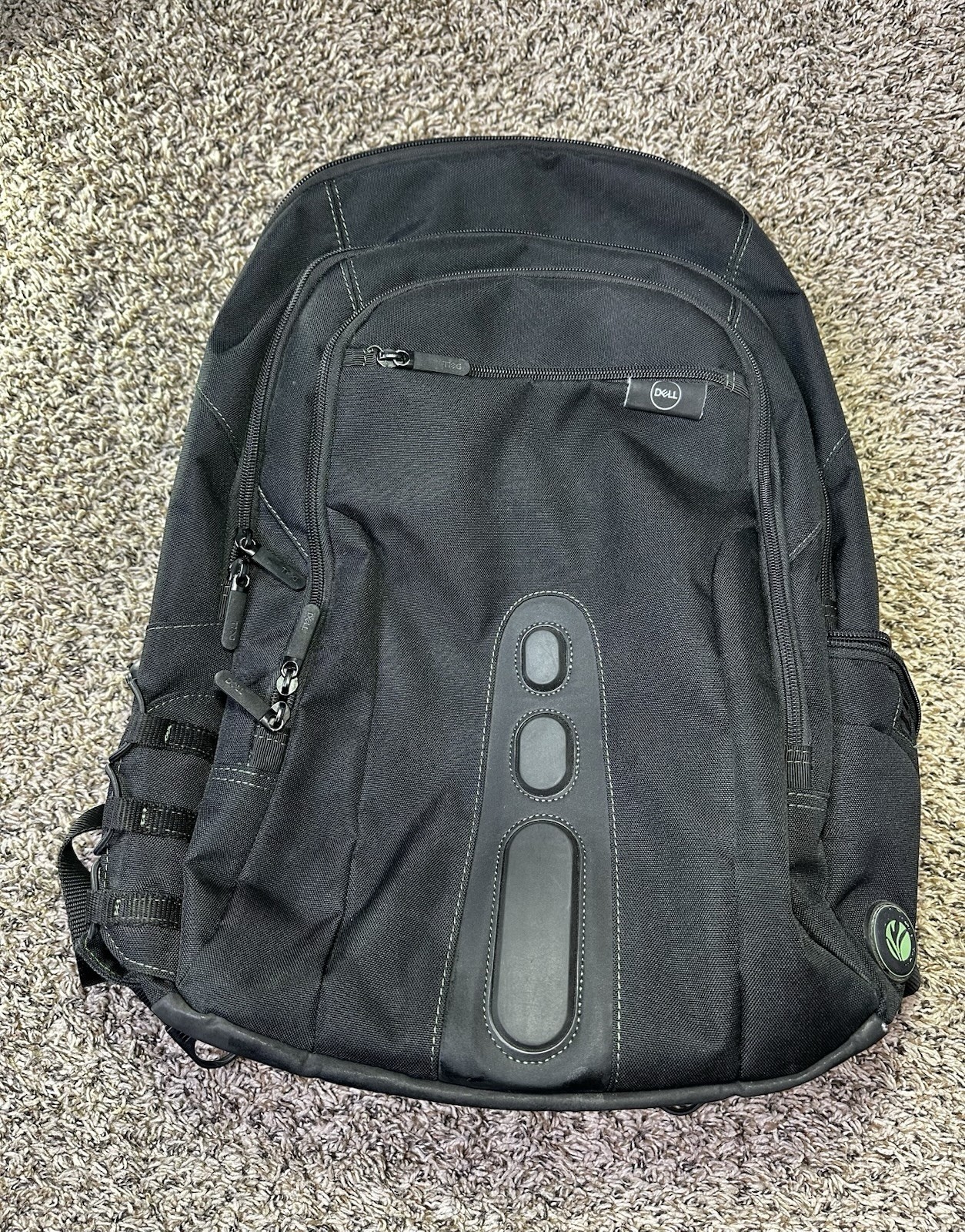 Dell Eco Spruce Backpack For Laptops Black Green 15.6 Inch Computer Bag Travel