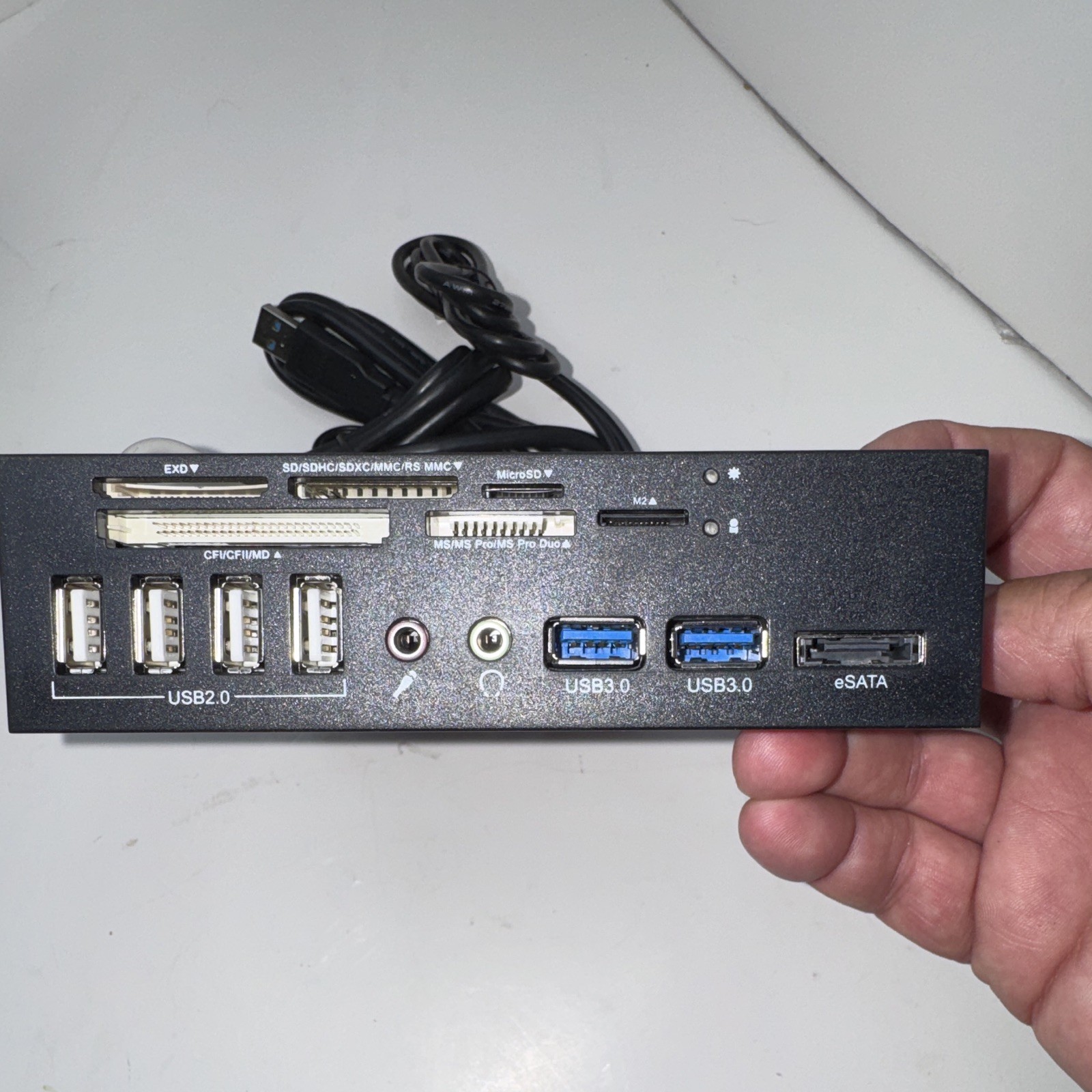 ICY BOX IB-863-B Front Panel USB 3.0/USB 2.0 Hub/Splitter Card Reader Black