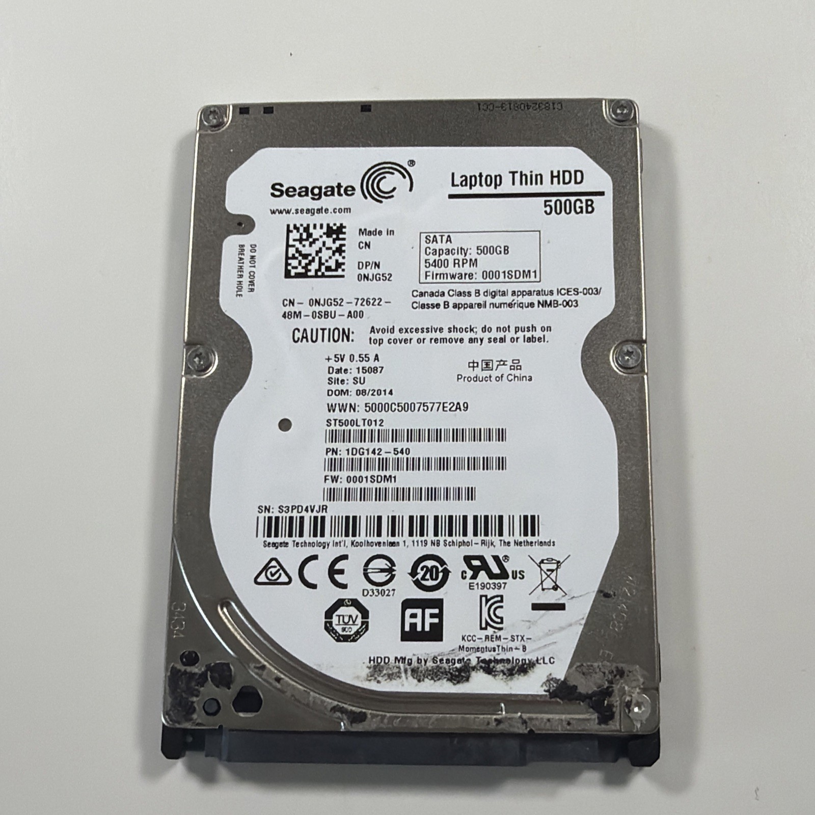 Seagate Momentus Thin ST500LT012 500 GB 2.5″ SATA III Laptop Drive HDD Tested