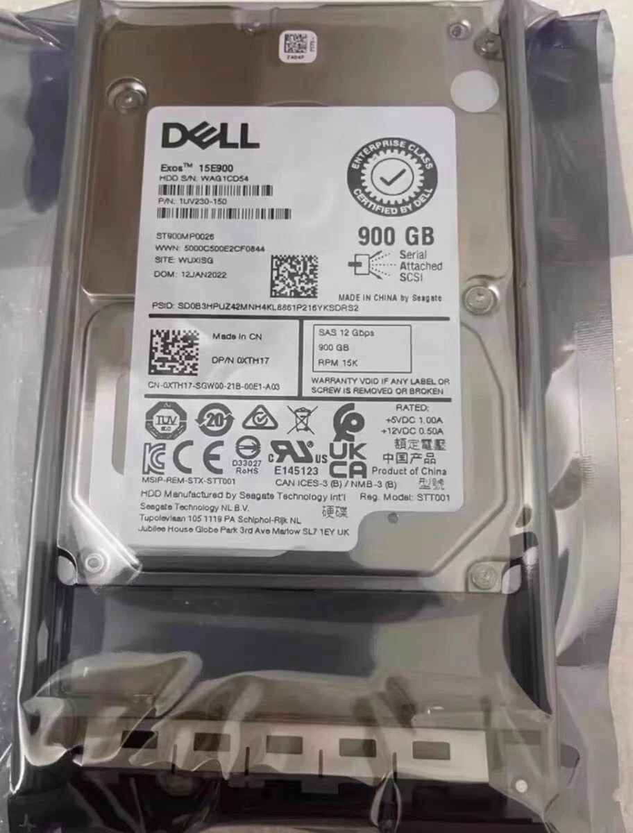 Dell XTH17 0XTH17 900GB 15K 2.5″ SAS 12Gbps HDD v6 ST900MP0026 14G 15G 16G