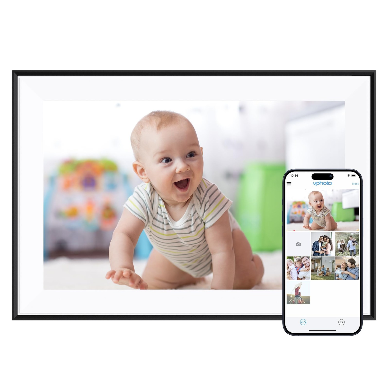Dragon Touch 10.1” WIFI Digital Picture Frame – 1280*800 HD IPS Touch Screen…