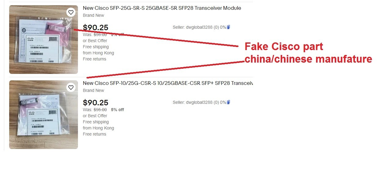 MA-SFP-10GB-SR MA-SFP-10GB-LR Fake china/chinese parts SFP+10G FAKE !!