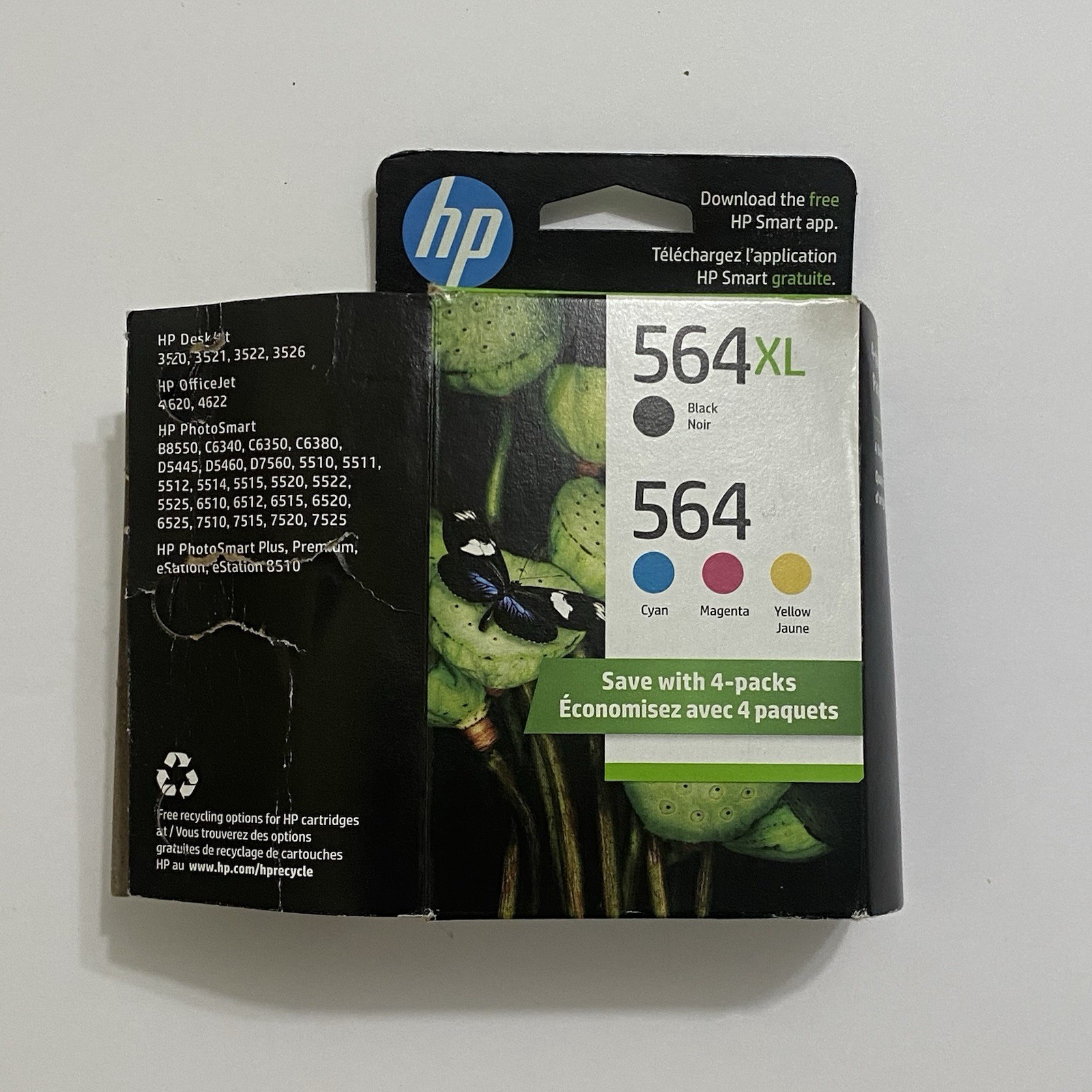 HP 564Xl Black & 564 Color Standard Ink Cartridges Expiration 07/2026