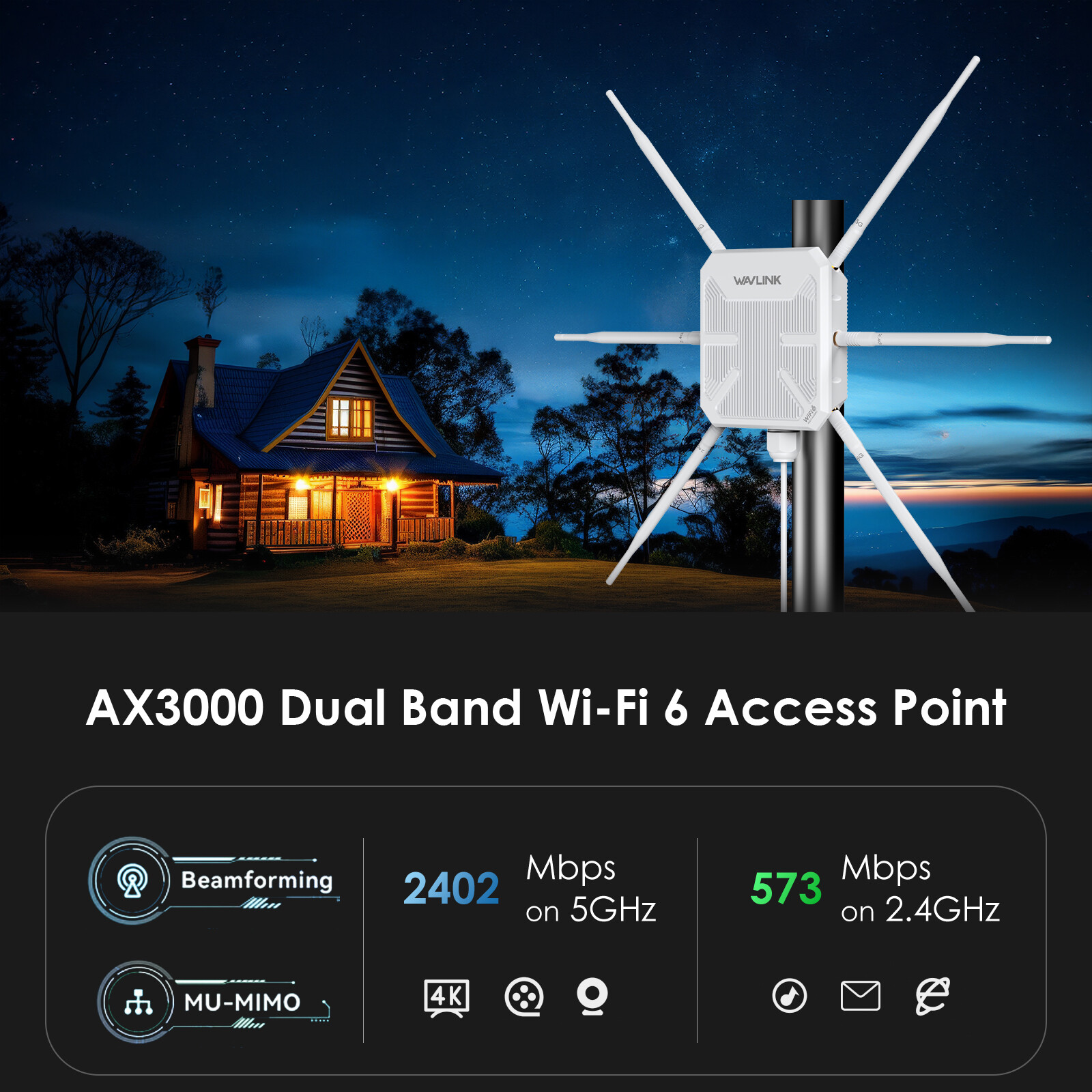 WiFi 7 BE5100 WiFi Mesh Router AX1800 AX3000 WiFi 6 Extender Outdoor Repeater
