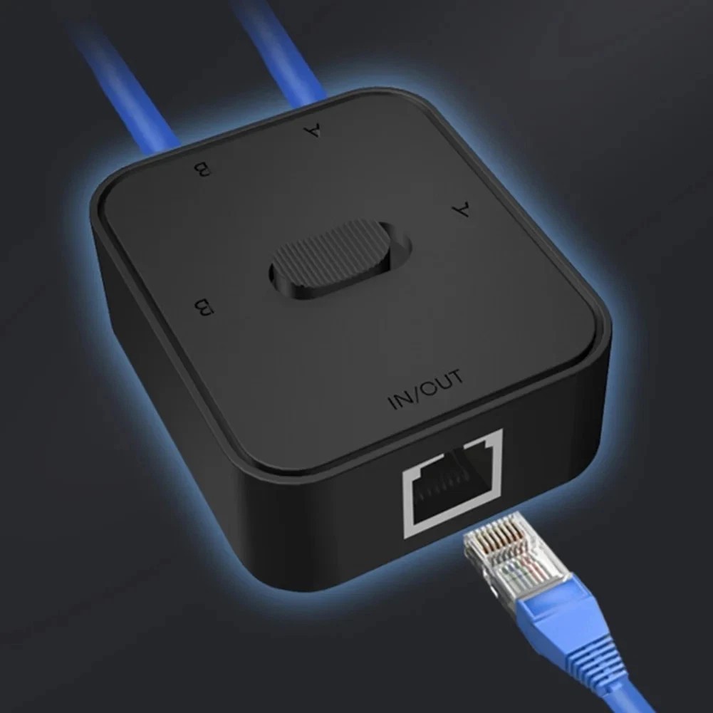 1 In 2 Out Gigabit Ethernet Splitter RJ45 1000Mbps LAN Network Adapter
