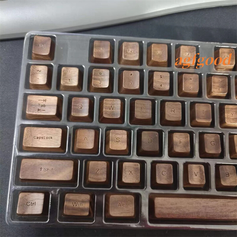 Handmade Walnut Wood Retro keycaps OEM High For Mechanical Keyboard 60/87/104