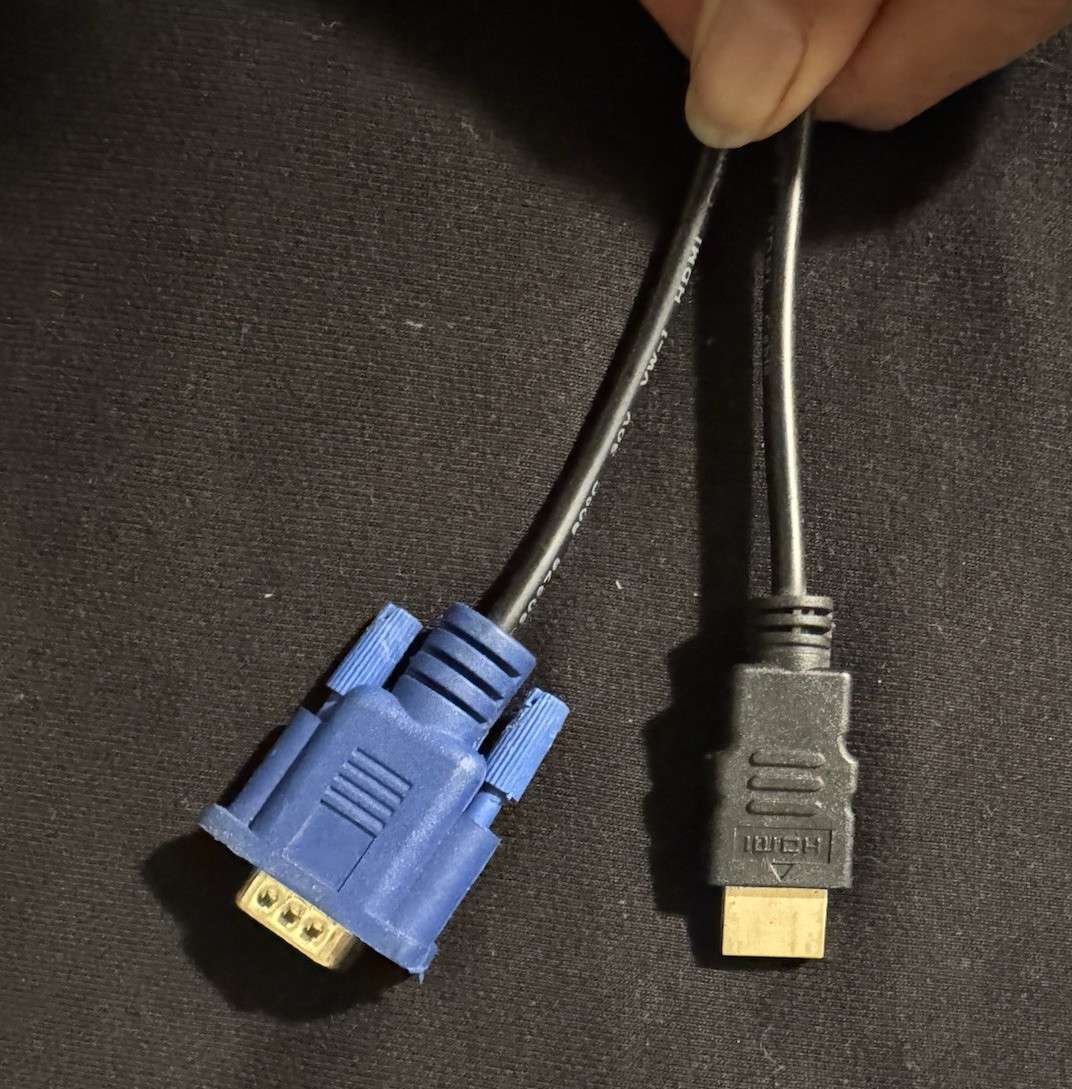 HDMI Standard Male to VGA/SVGA D-Sub Female Adapter Cable, Black/Blue