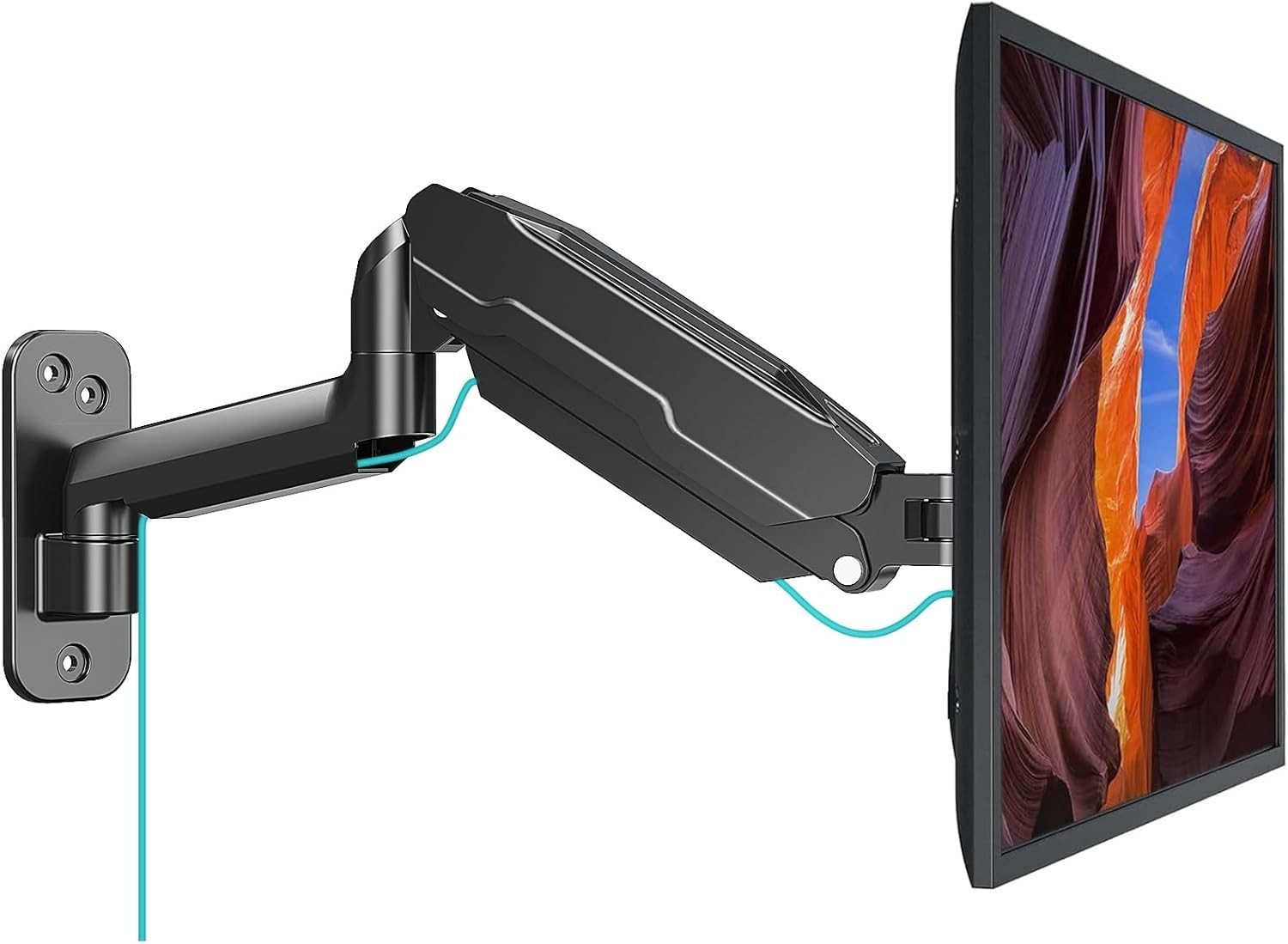 Adjustable Wall Mount Monitor Arm for 13-32″ Screens, VESA 75/100, Black
