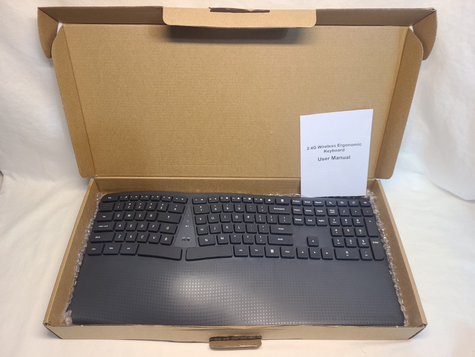 Wireless Ergonomic Keyboard WK715 QWERTY English Black Plastic