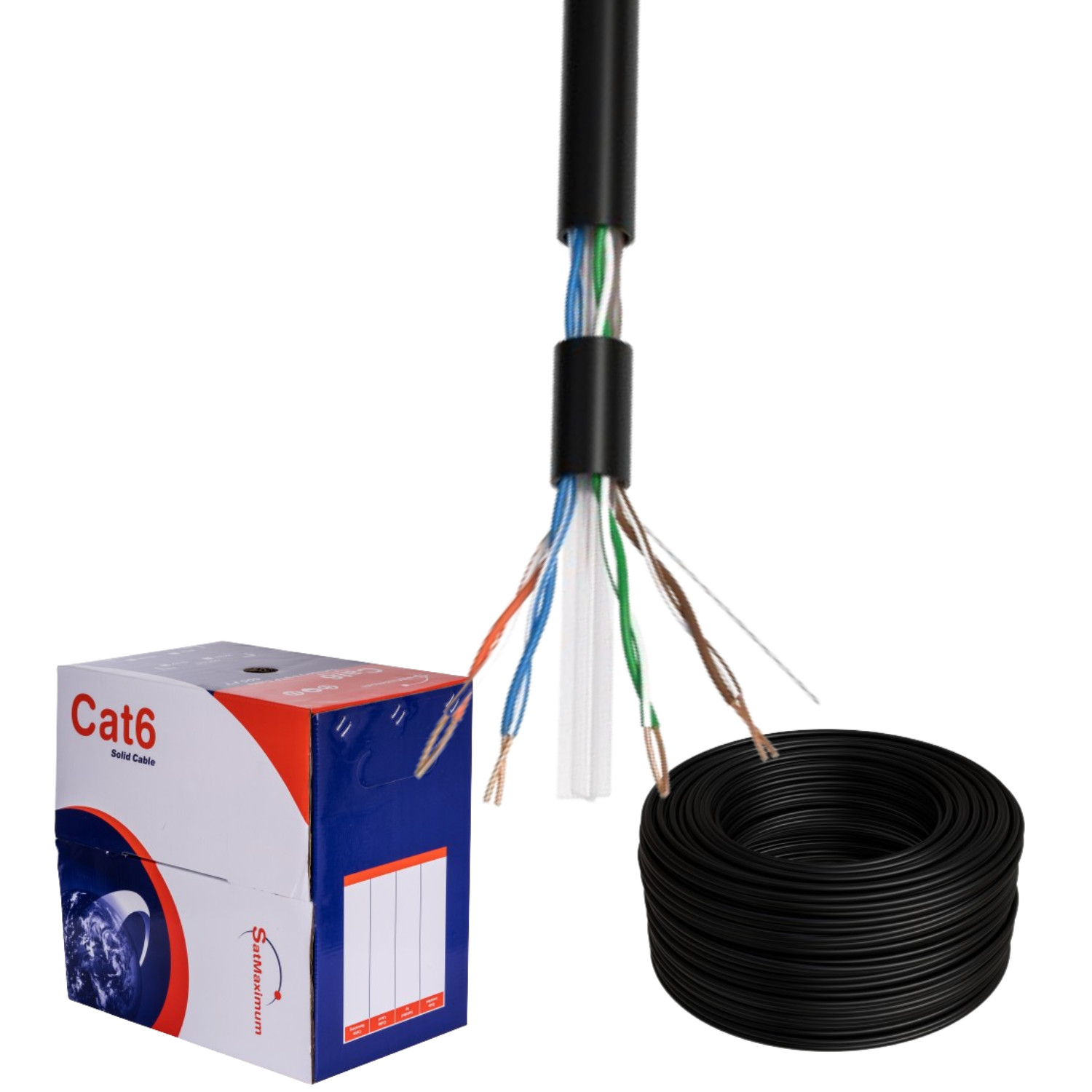 CAT6 500FT Cable CCA UTP Unshielded Solid 23AWG Ethernet LAN Network RJ45 Black