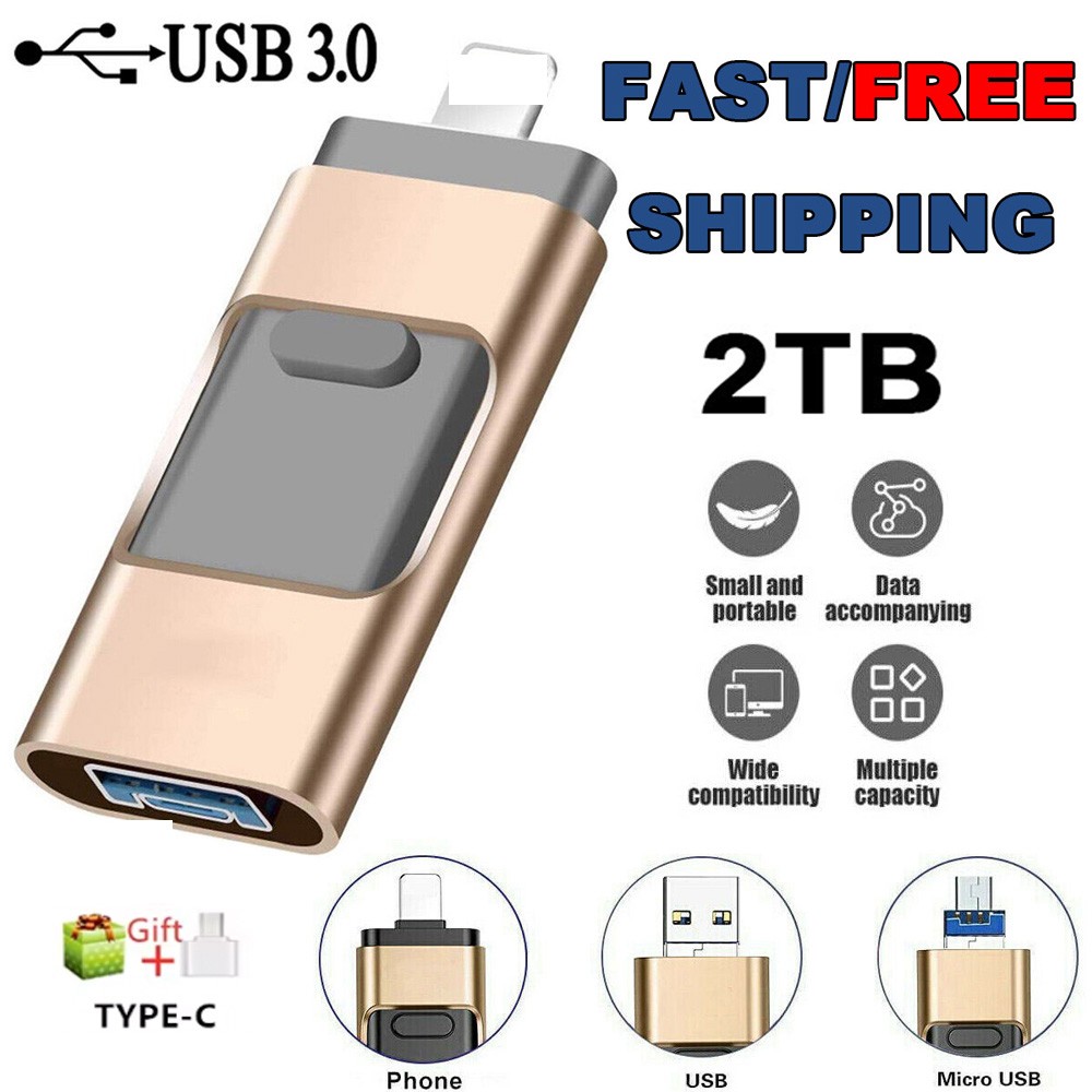 4 IN 1 USB 3.0 Flash Drive Memory Photo Stick for iPhone Samsung Type C