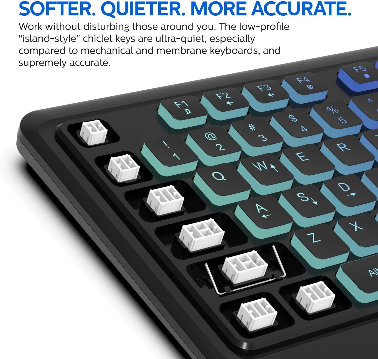 PHILIPS UltraSlim USB Keyboard Low-Profile Wired PC Keyboard RGB Backlit SPK8294