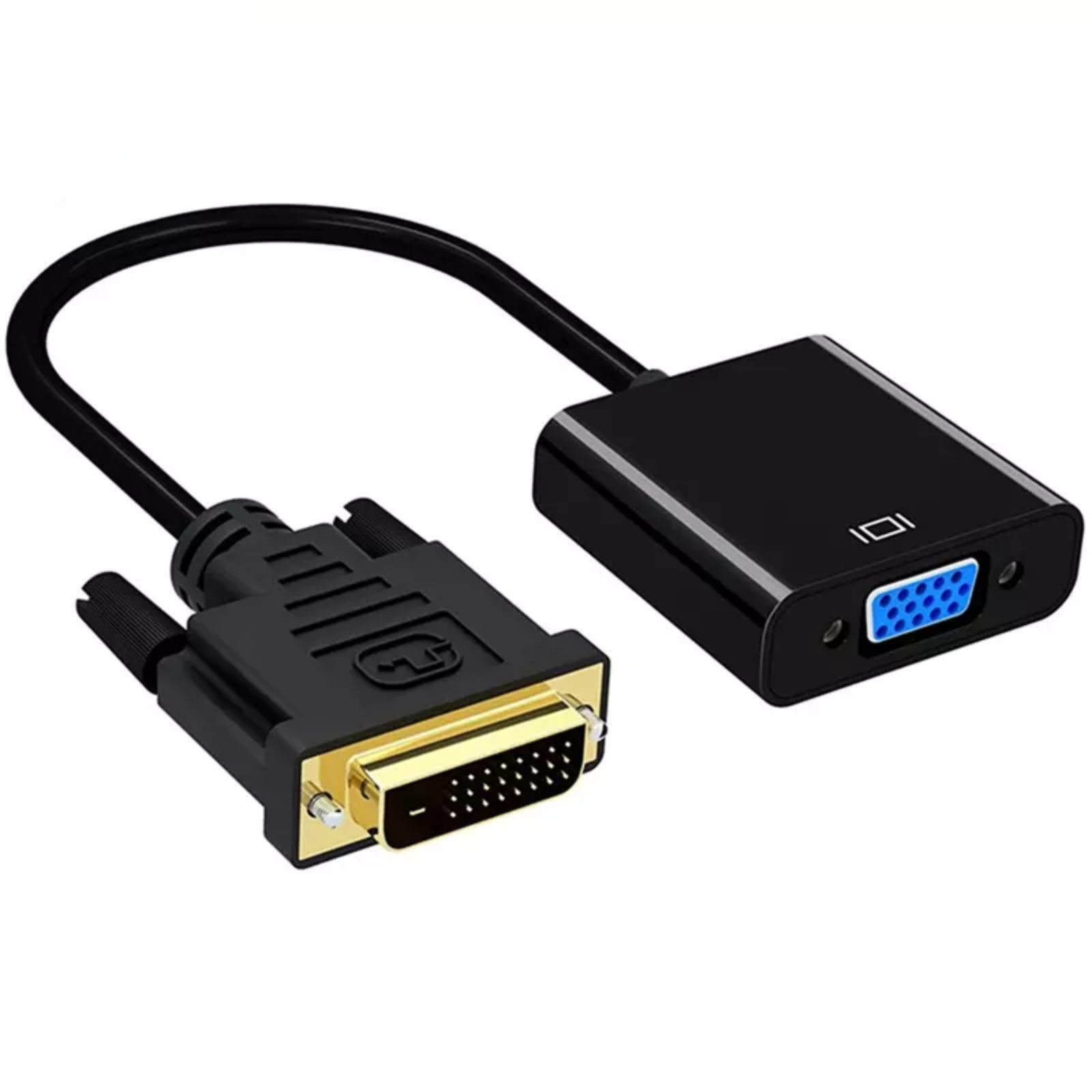 Plug-N-Play DVI to VGA Cable Adapter 1080P HD Converter No Drivers Needed