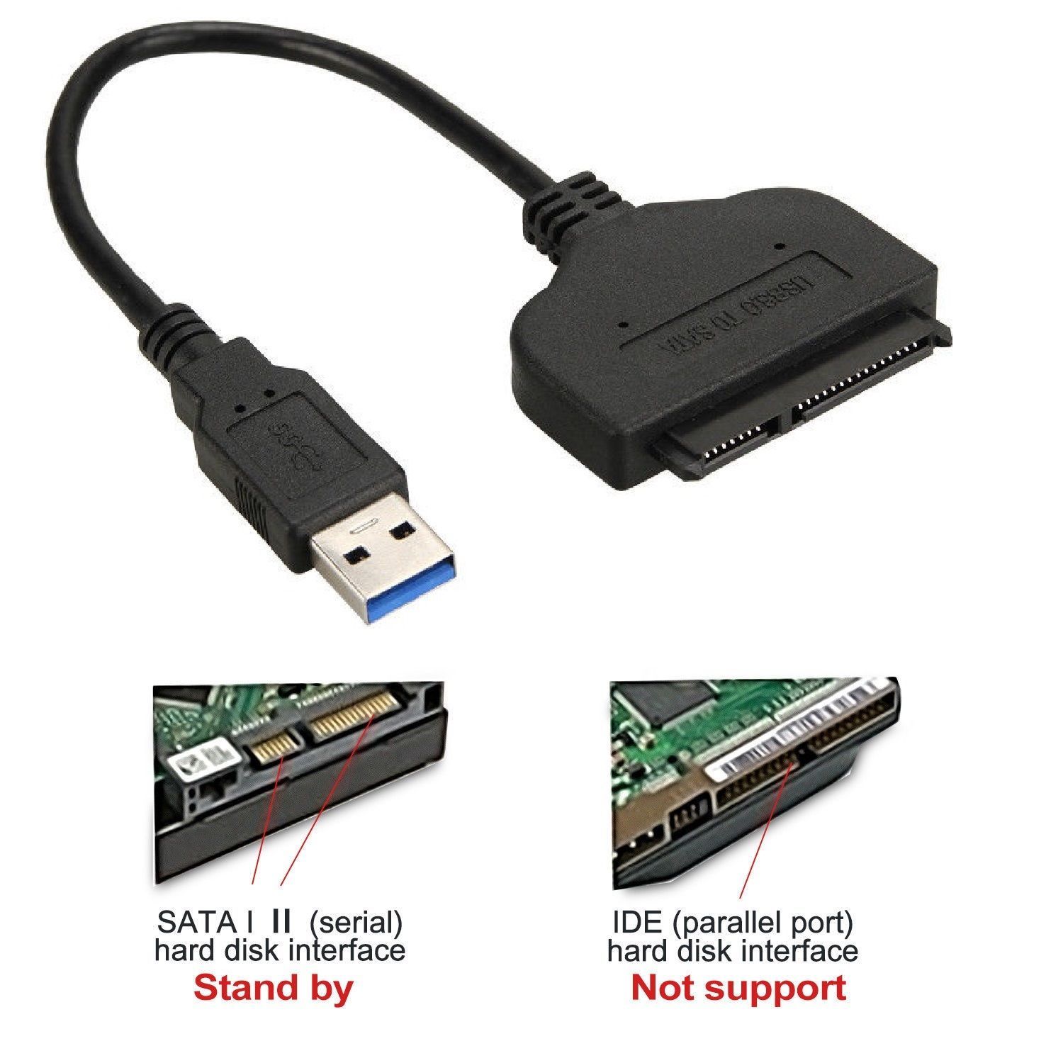 New USB 3.0 to External SATA 3Gbps 22 Pin Cable Adapter Connecter Hard Drive US