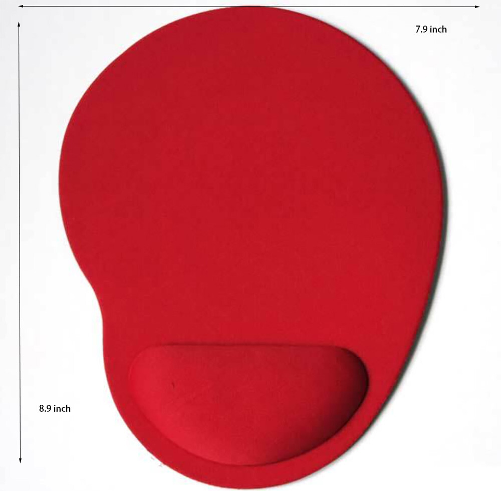 PC Mouse pad Ergonomic Comfortable Mat With Wrist Rest Support Red Non Slip