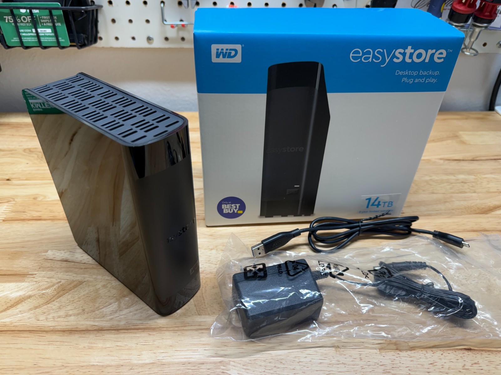 Western Digital Easystore 14TB 3.5″ External USB Hard Drive (WDBAMA0140HBK)