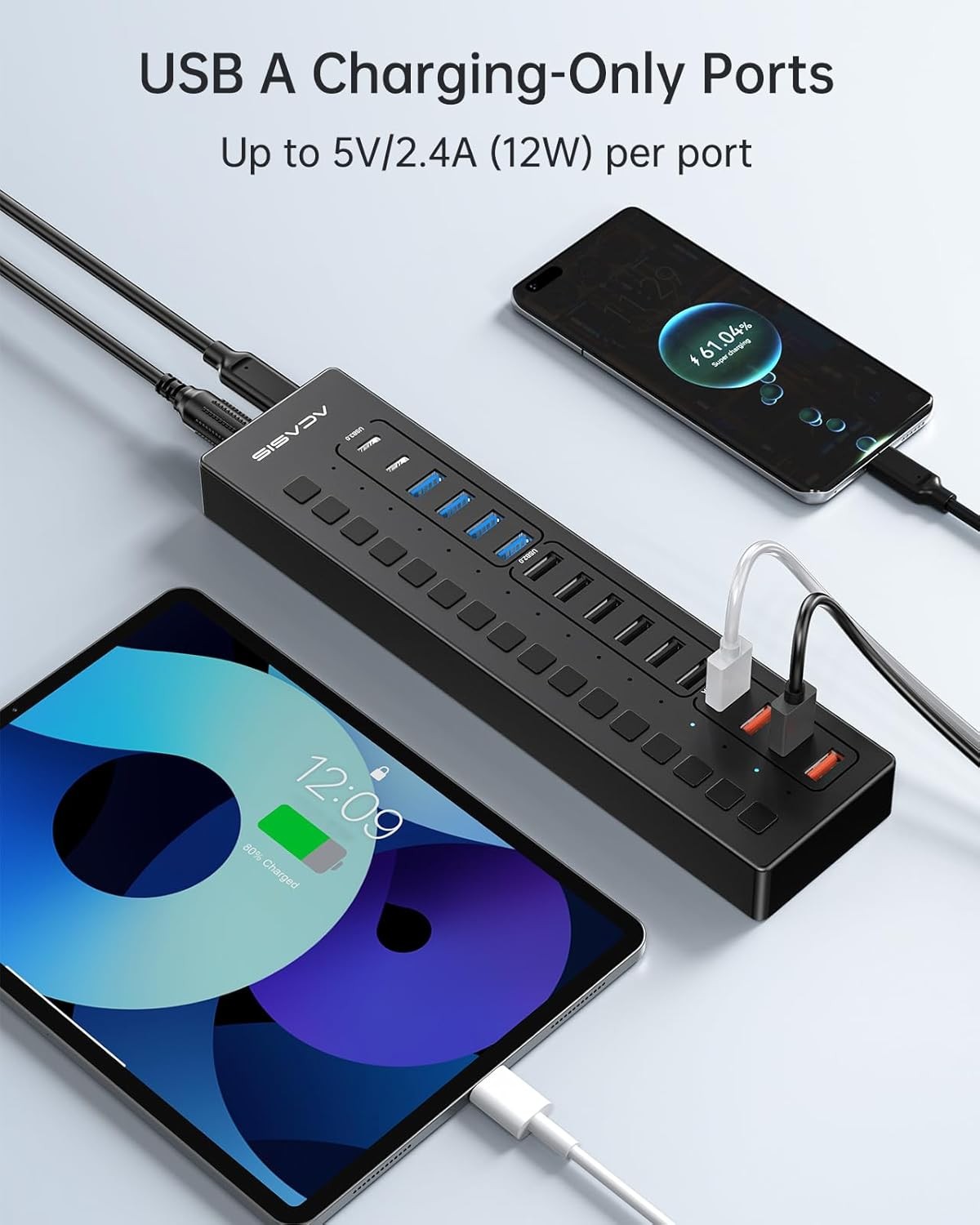Powered USB 3.0 Hub, 16 Port 16 ports, Latest color: Matte Black