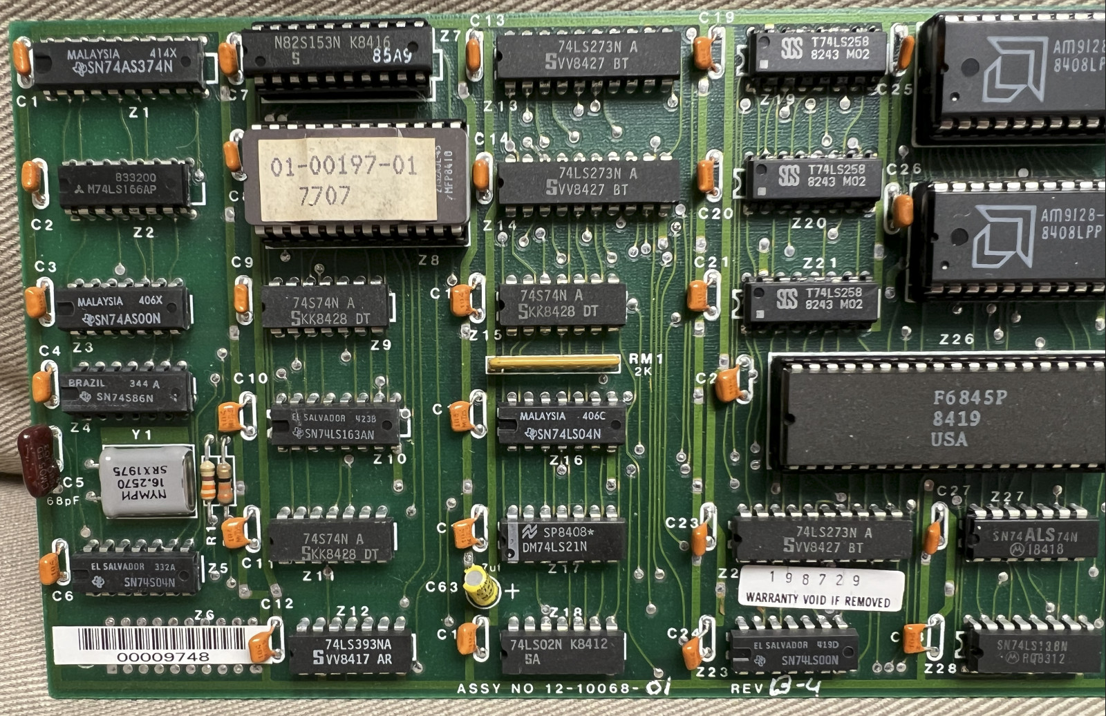 PERSYST Monochrome Display Adapter 8-bit ISA Video Card for IBM: No 12-10068-01