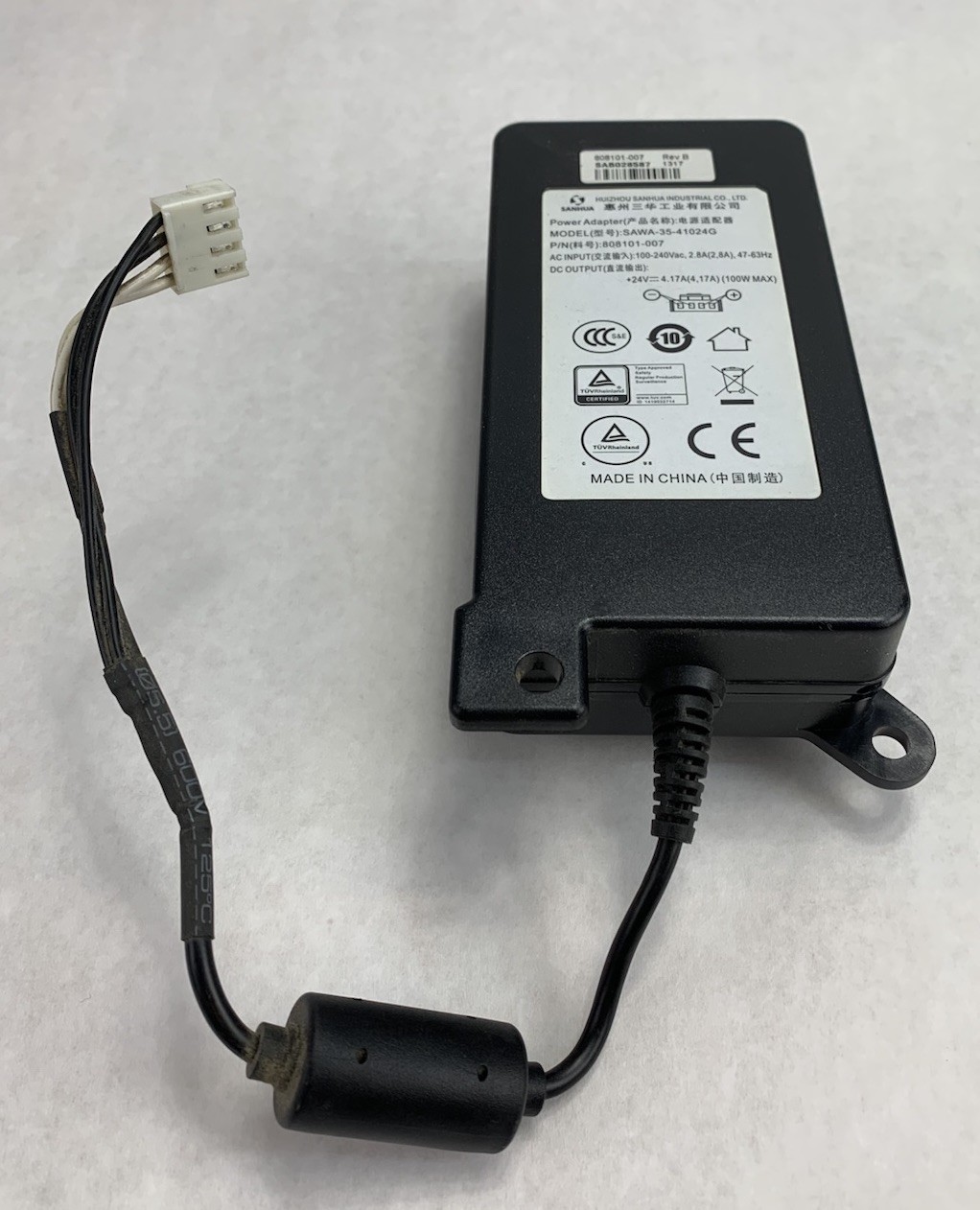 Zebra Sanhua SAWA-35-41024G 808101-007 100W AC Adapter Power Supply for ZT230