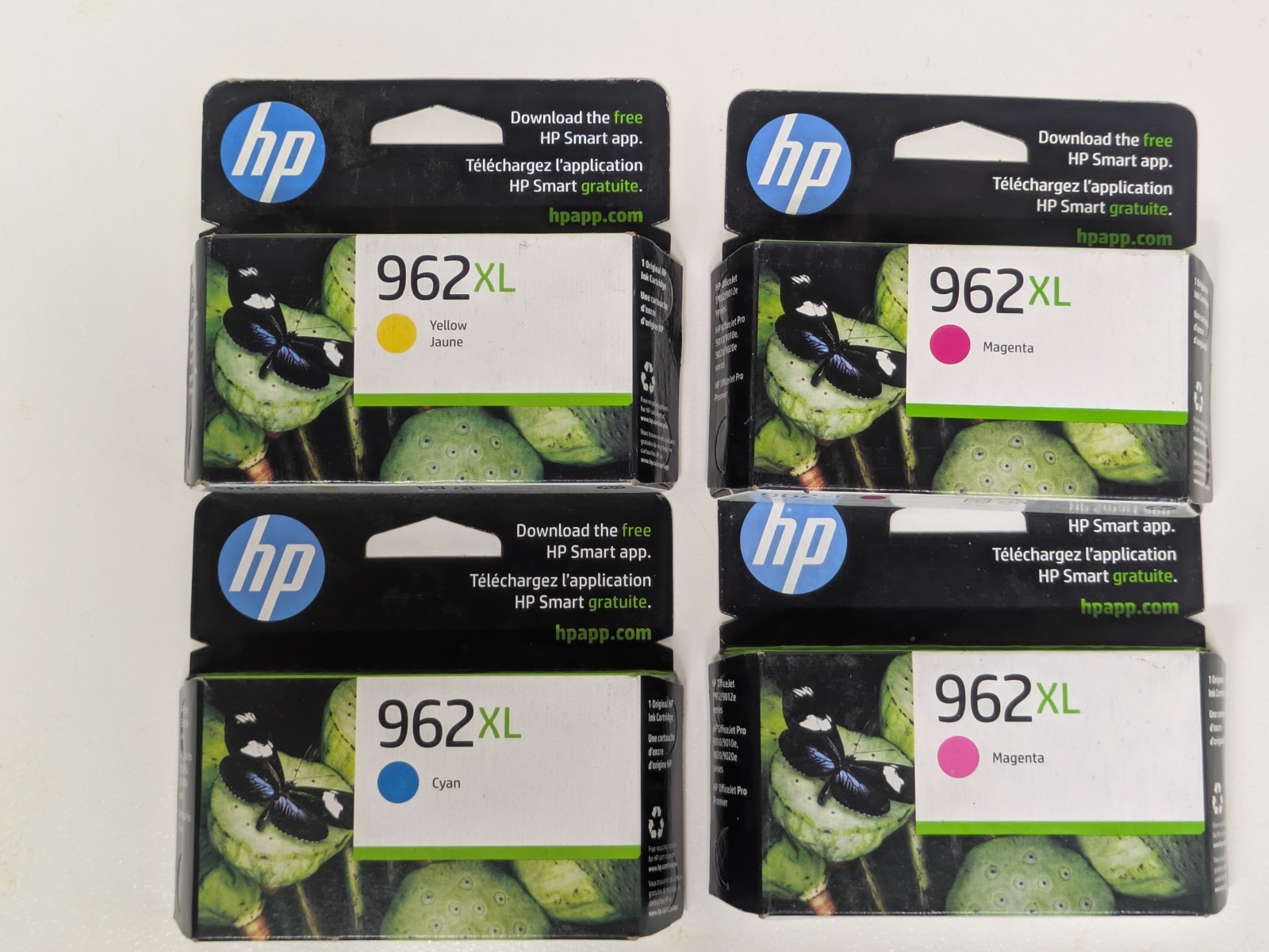 4 Genuine HP 962XL Ink Cartridges Cyan, Yellow, Magenta