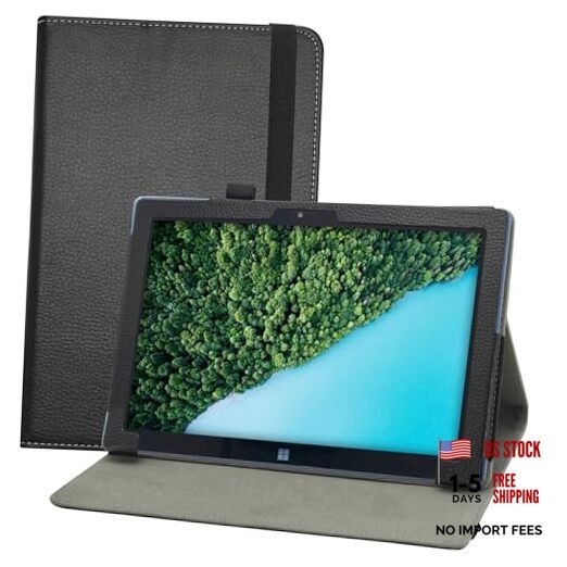 for Fusion5 FWIN232 PRO N5 Case,PU Leather Folio 2-Folding Stand Cover Black