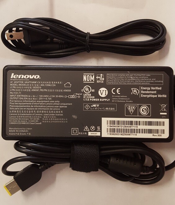 LENOVO 4X20E50558 20V 6.75A 135W Genuine Original AC Power Adapter Charger
