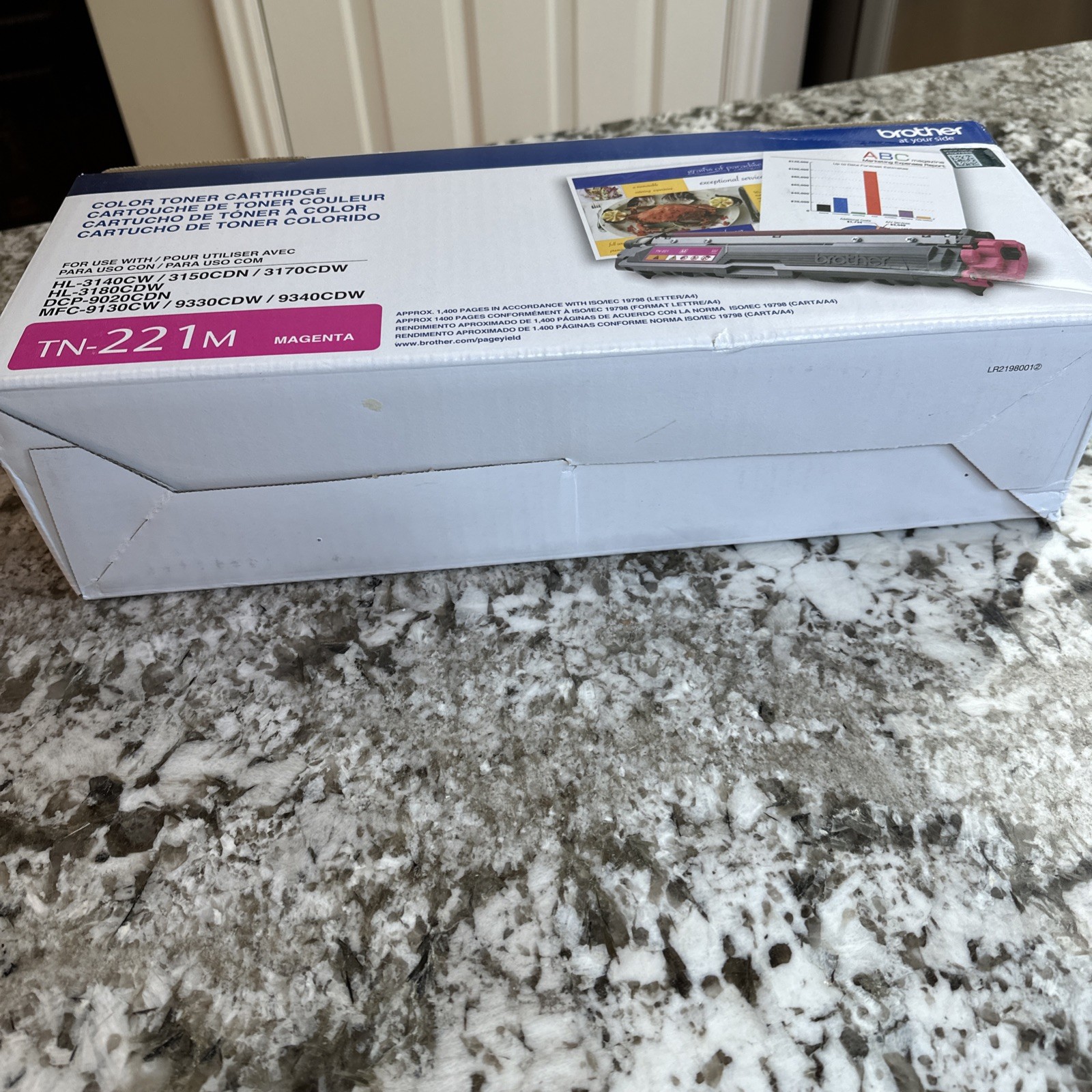 Brother TN-221M Magenta Toner Cartridge HL-3140CW MFC-9130CW HL-3170CDW Genuine