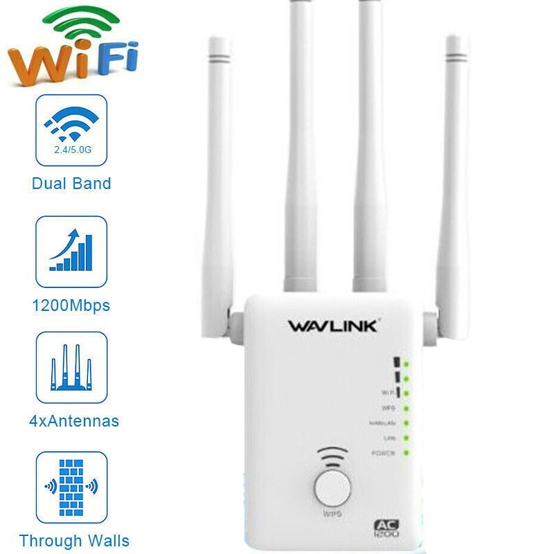 WiFi Range Extender Repeater Wireless Amplifier Router Signal Booster 1200Mbps