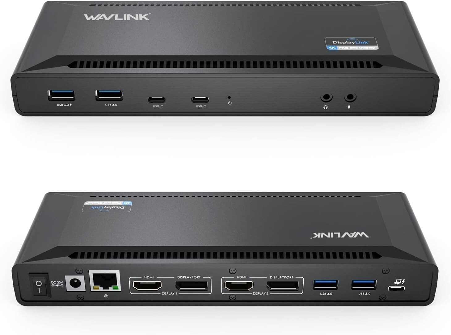 WAVLINK USB-C Laptop Docking Station | Dual 5K/4K Monitors, 65W Charging, 6 USB